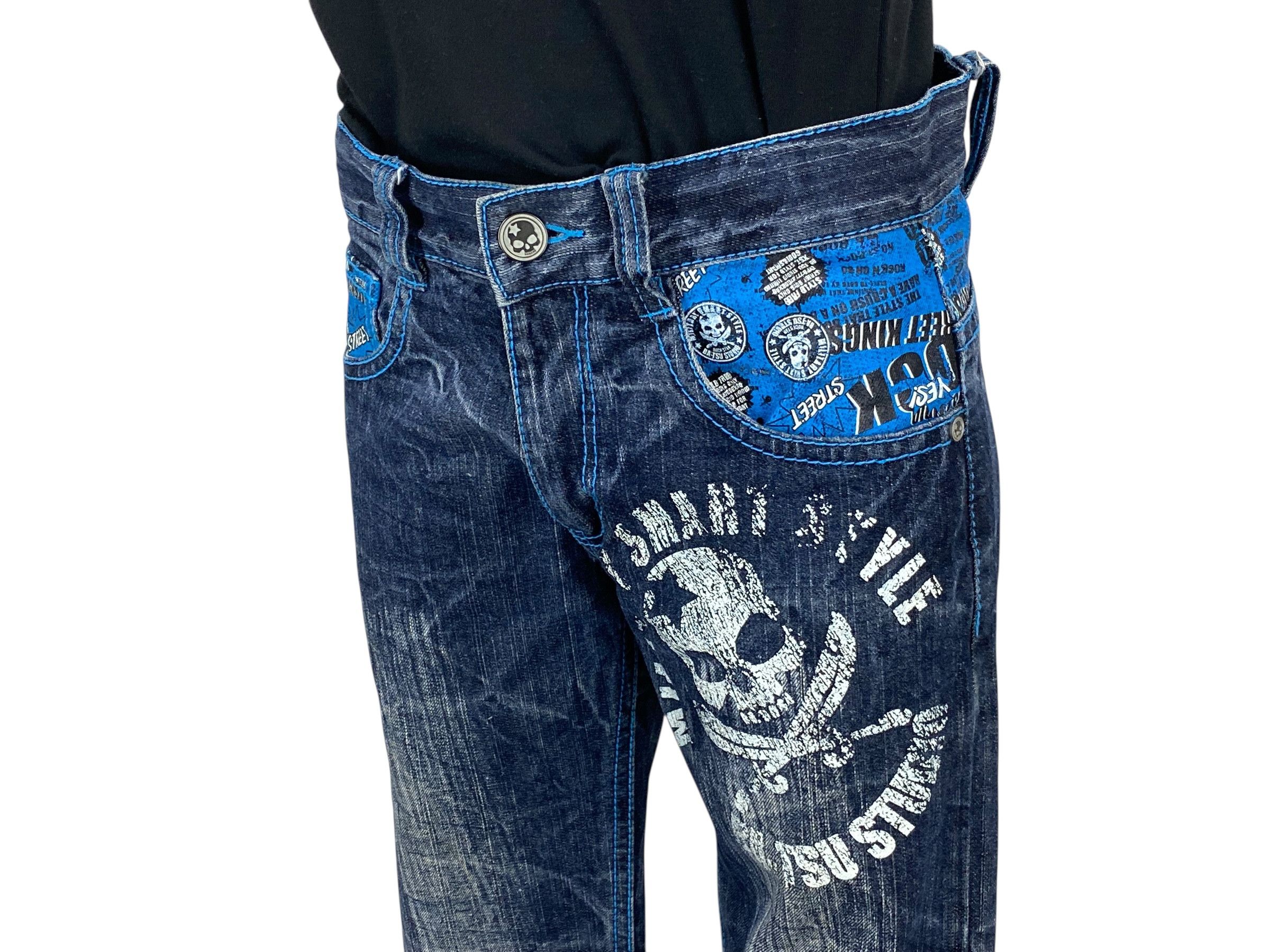 Japanese Brand Batsu Pants Casual Pants Skull Print Pants Size 26" / US 2 / IT 38 - 5 Thumbnail