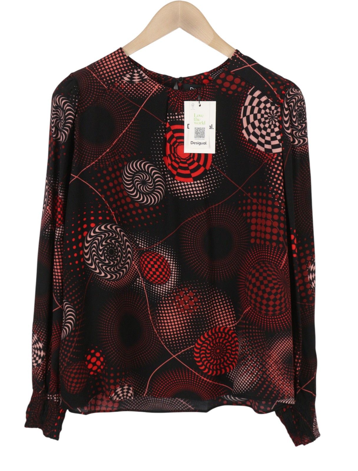 Desigual BLUS LUNA REP XL Dark Patterned Blouse 89007 Size XL / US 12-14 / IT 48-50 - 2 Thumbnail