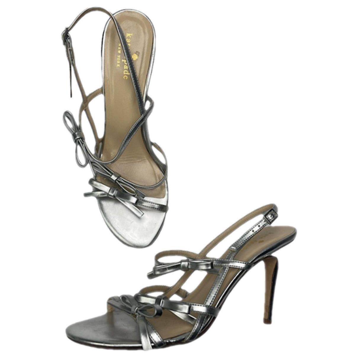 Kate Spade Silver Leather Heel Size US 8.5 / IT 38.5 - 1 Thumbnail