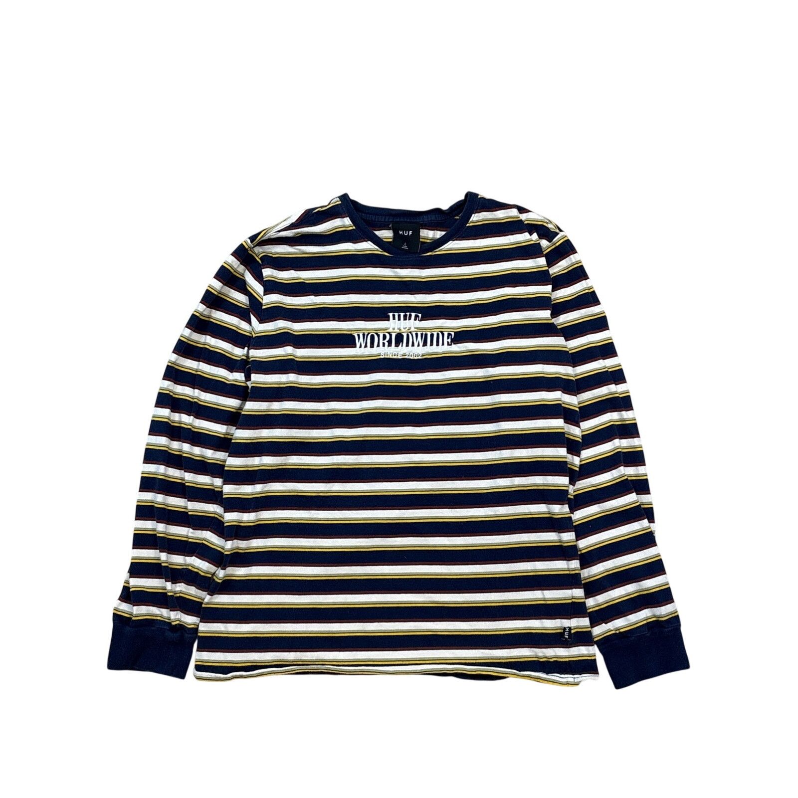 Huf HUF worldwide since 2002 embroidered Large long sleeve shirt Size US L / EU 52-54 / 3 - 1 Thumbnail