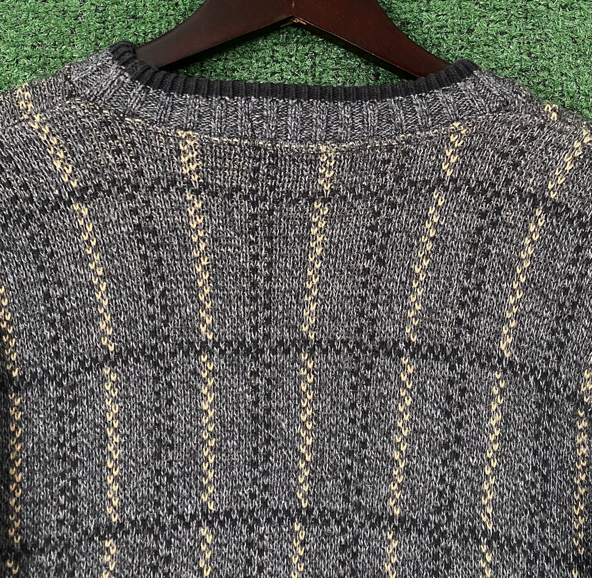 Bill Blass 90’s Bill Blass Grey Patterned Cotton Knit Sweater Large Size US L / EU 52-54 / 3 - 4 Thumbnail