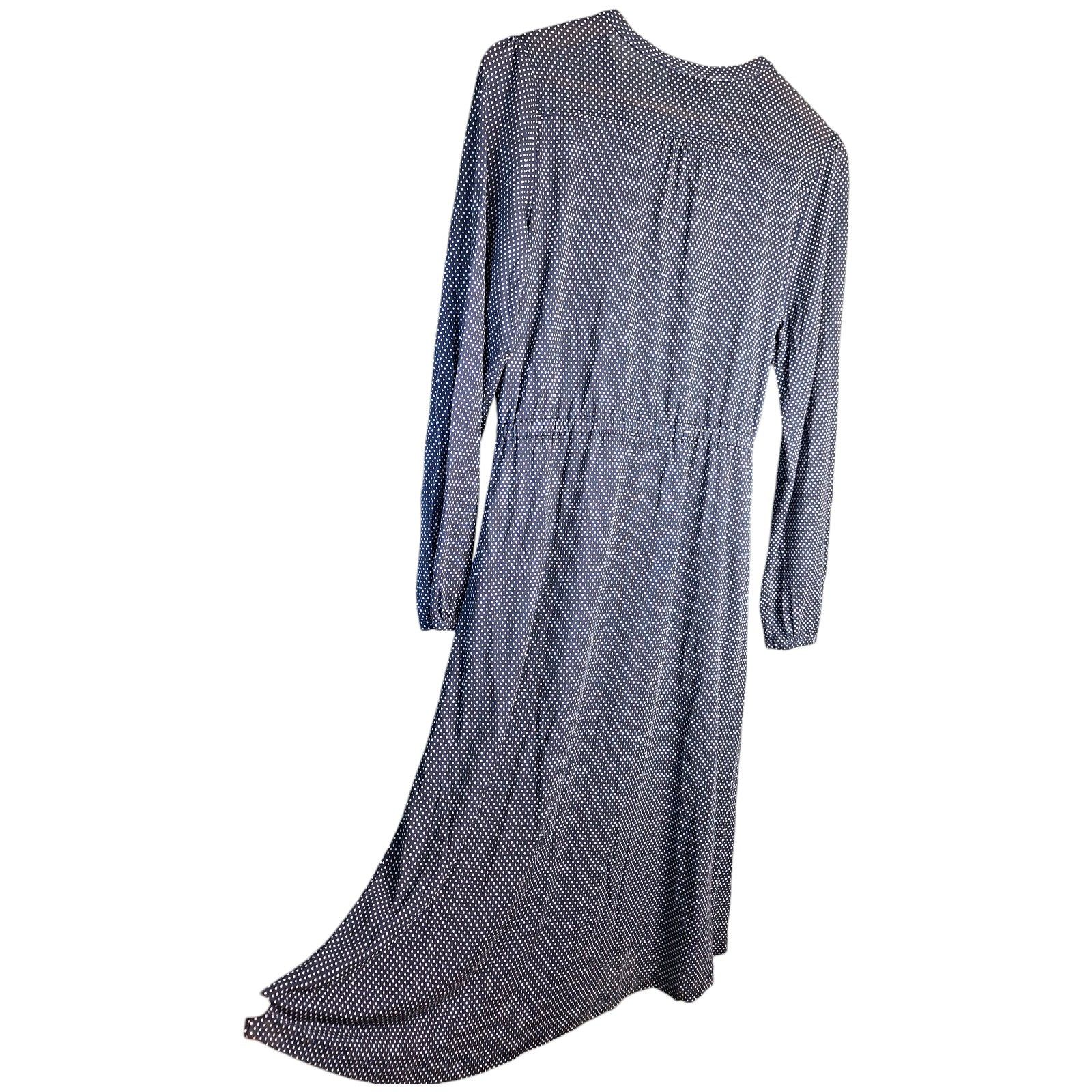 A.P.C. A.P.C. Navy Polka Dot Wrap Dress | Parisian Chic Midi Size M / US 6-8 / IT 42-44 - 8 Thumbnail