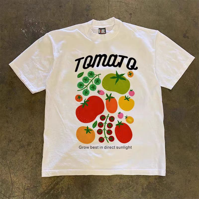Japanese Brand White casual retro tomato print t-shirt Size US M / EU 48-50 / 2 - 1 Thumbnail