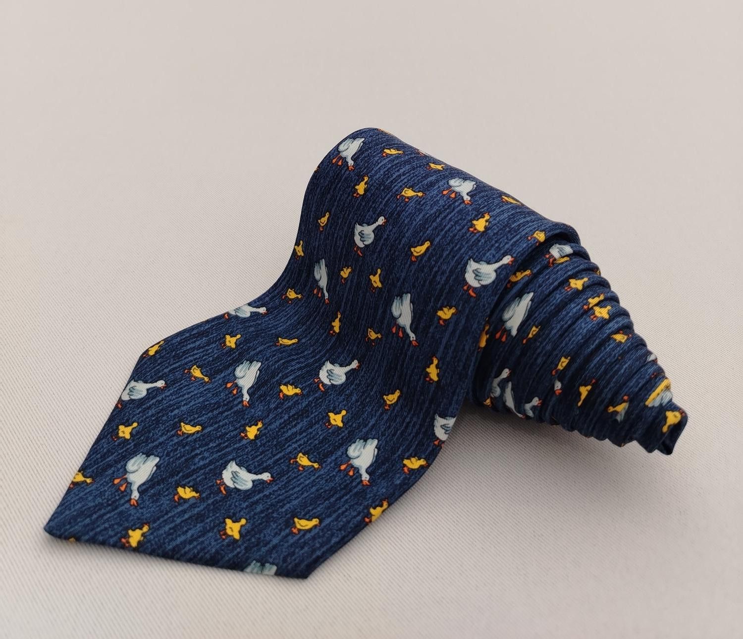 Hermes Hermes Paris 7595 SA Silk Necktie Duckling Pattern Tie Size ONE SIZE - 1 Thumbnail