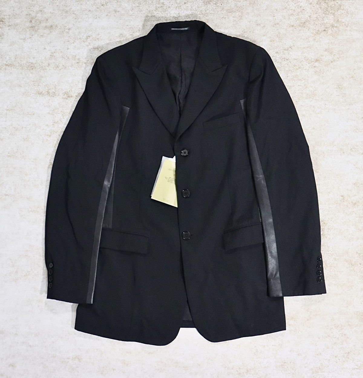 Yohji Yamamoto Yohji Yamamoto 09ss “Peace of shit” Leather Blazer Jacket Size 50S - 13 Thumbnail