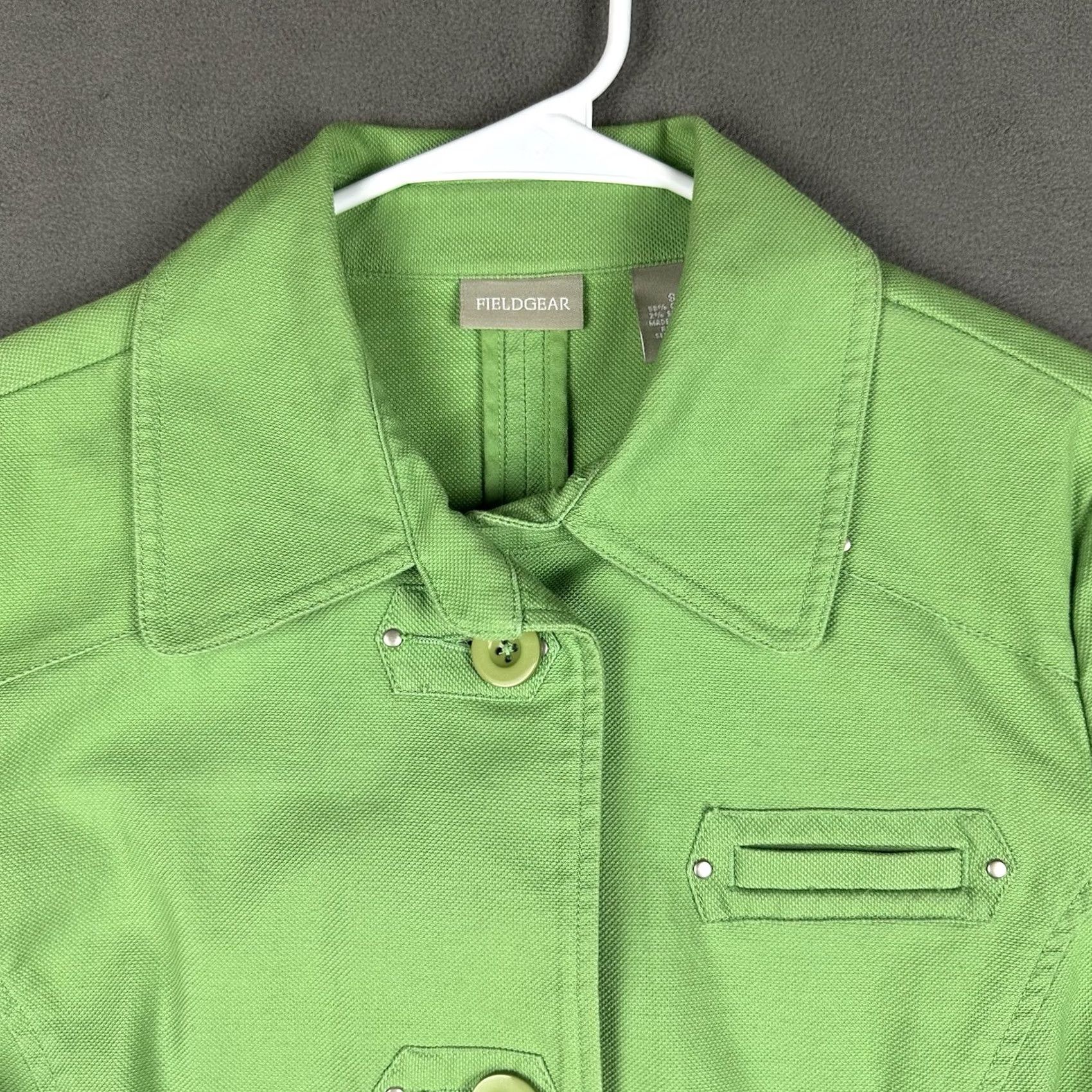 Apple VINTAGE Field Gear Chore Jacket Womens Small Apple Green Twill Button Front Outdoor GUC Size S / US 4 / IT 40 - 6 Thumbnail