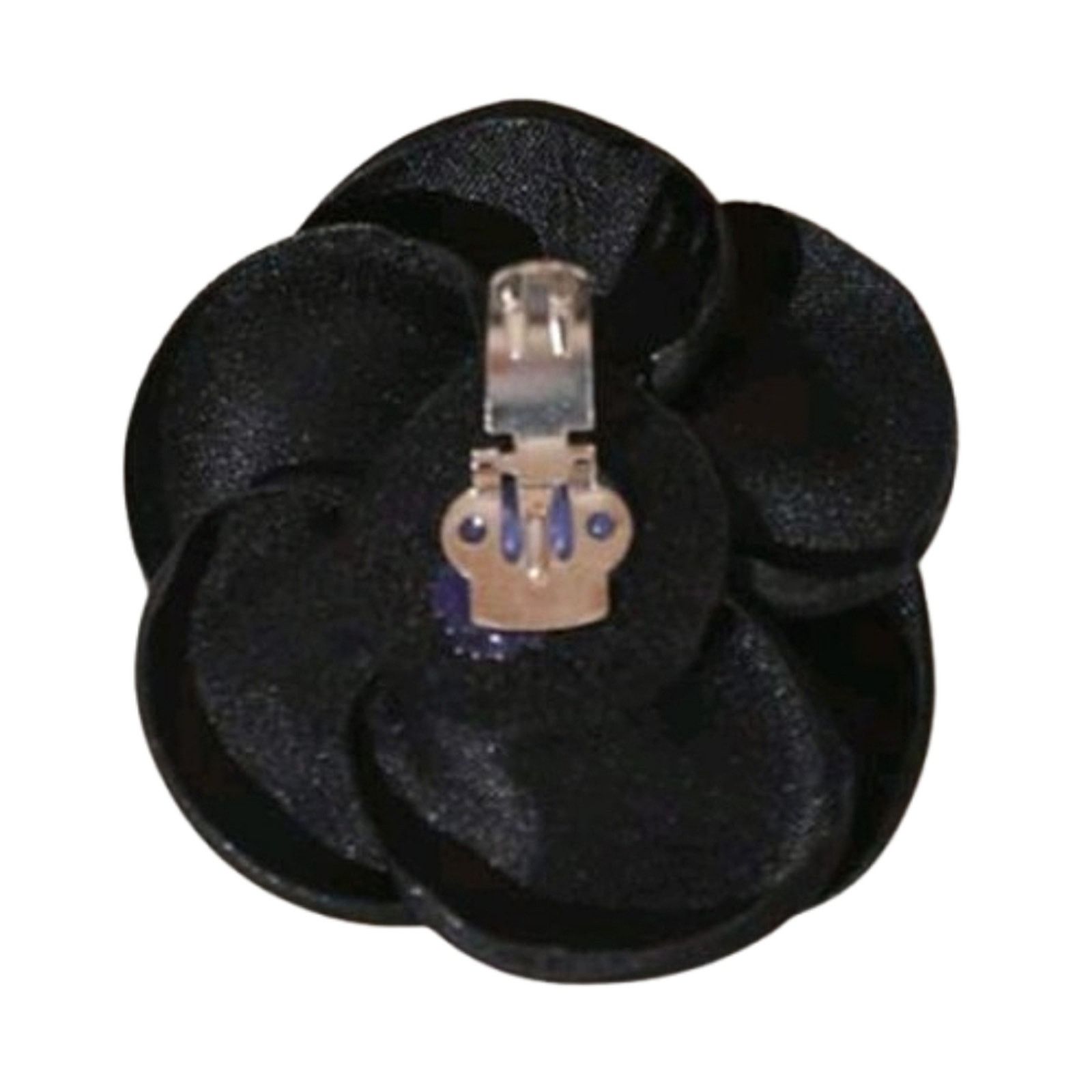 Other CLASSIC & ELEGANT ☆ MATTE BLACK SATIN ☆ ROSE SHOE CLIPS NIP Size US 4 / IT 34 - 8 Thumbnail