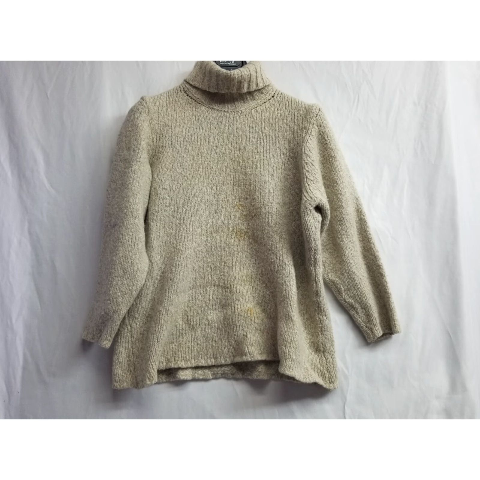 Vintage Talora Womens Sweater Pullover Turtleneck 1X Beige Merino Wool Raglan Long Sleeve Knit 100% Beig Size XL / US 12-14 / IT 48-50 - 2 Thumbnail