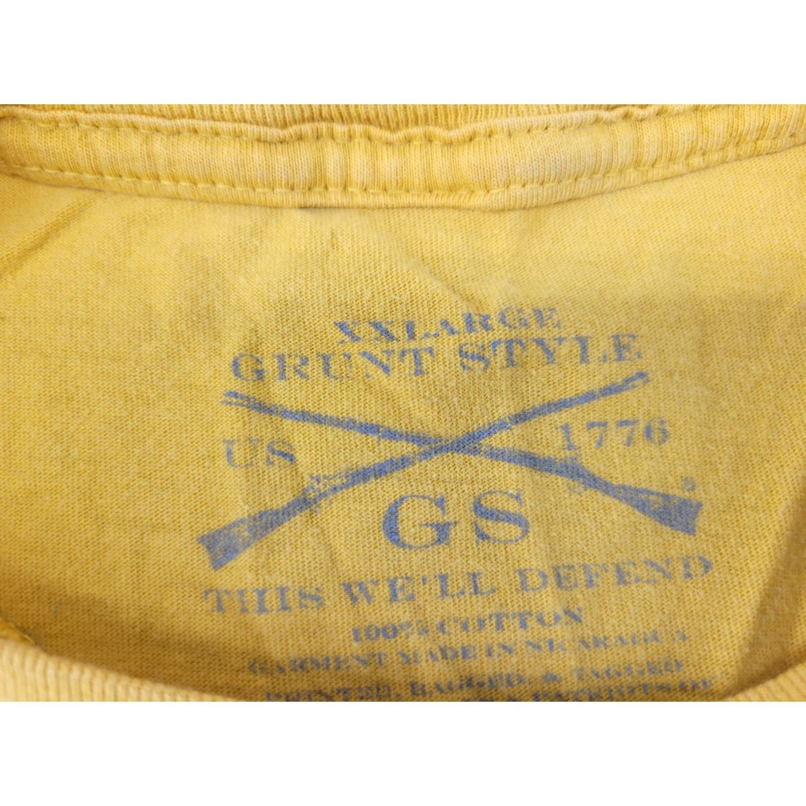 Vintage Grunt Style Club Shirt Adult 2XL Yellow Don't Tread On Me Shirt Mens 2XL Yellow Size US XXL / EU 58 / 5 - 8 Thumbnail