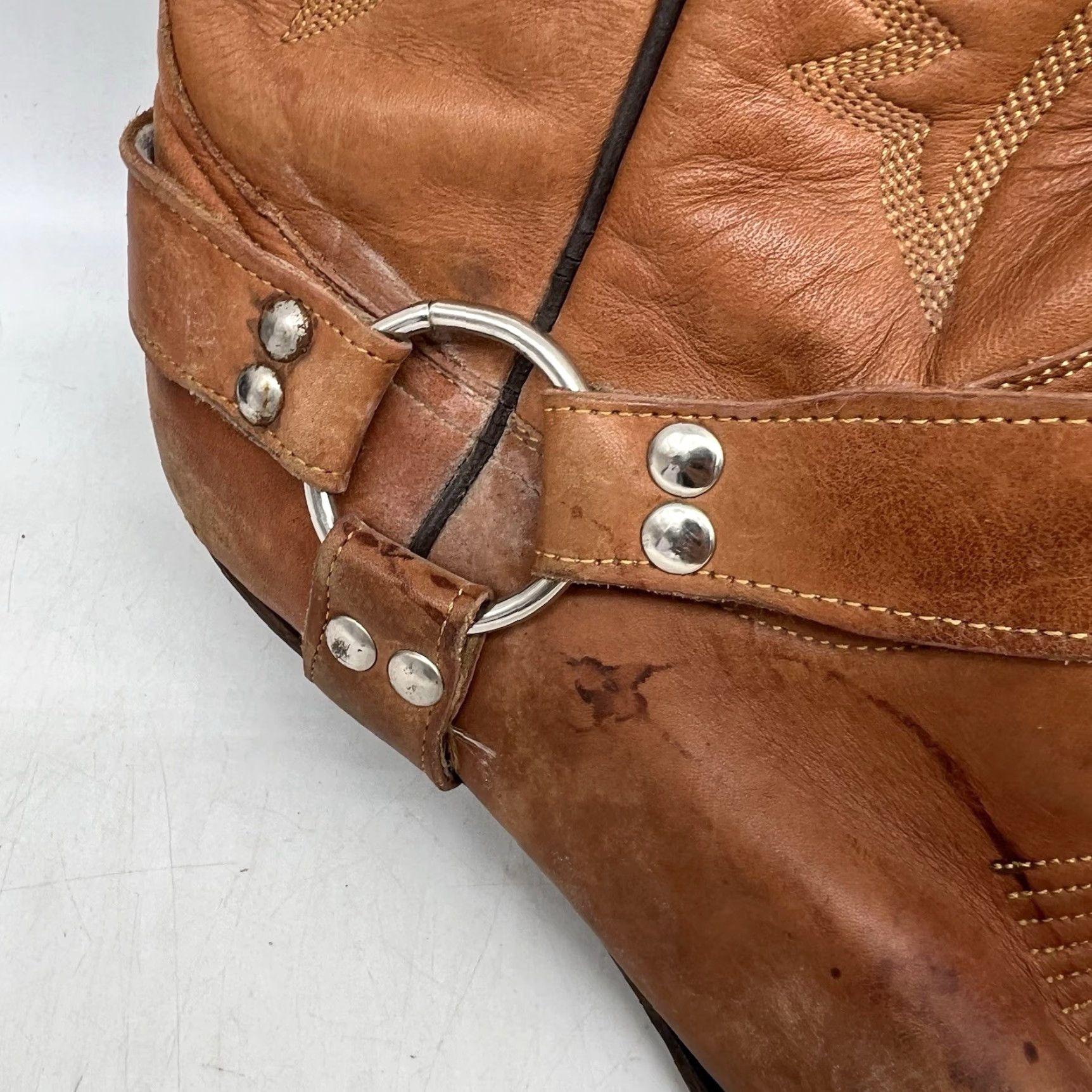 Vintage VINTAGE Soto Western Cowgirl Boots Women 7.5 Brown Leather Pointed Toe Low Heel Embroidered Western Style Size US 7.5 / IT 37.5 - 2 Thumbnail