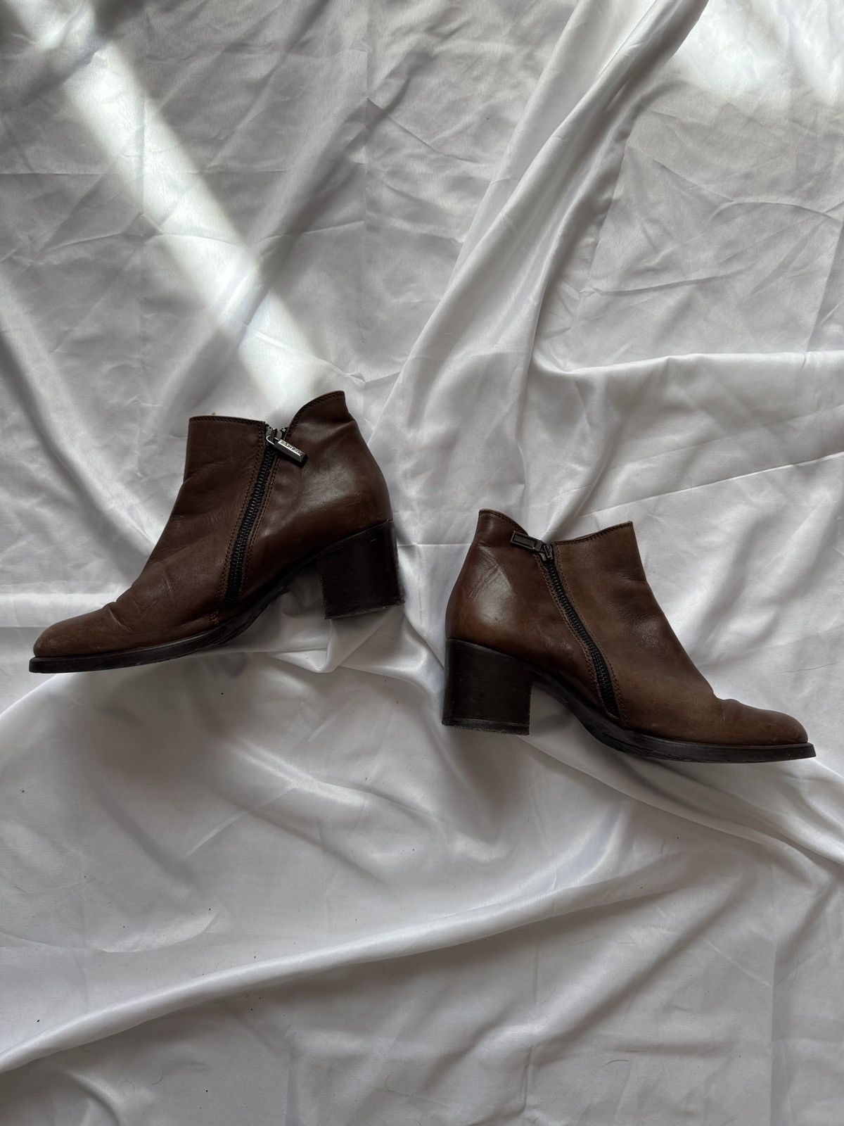 Hysteric Glamour Avant Garde Vintage Double Zip Real Faded Leather Heel Boots Size US 8 / IT 38 - 5 Thumbnail