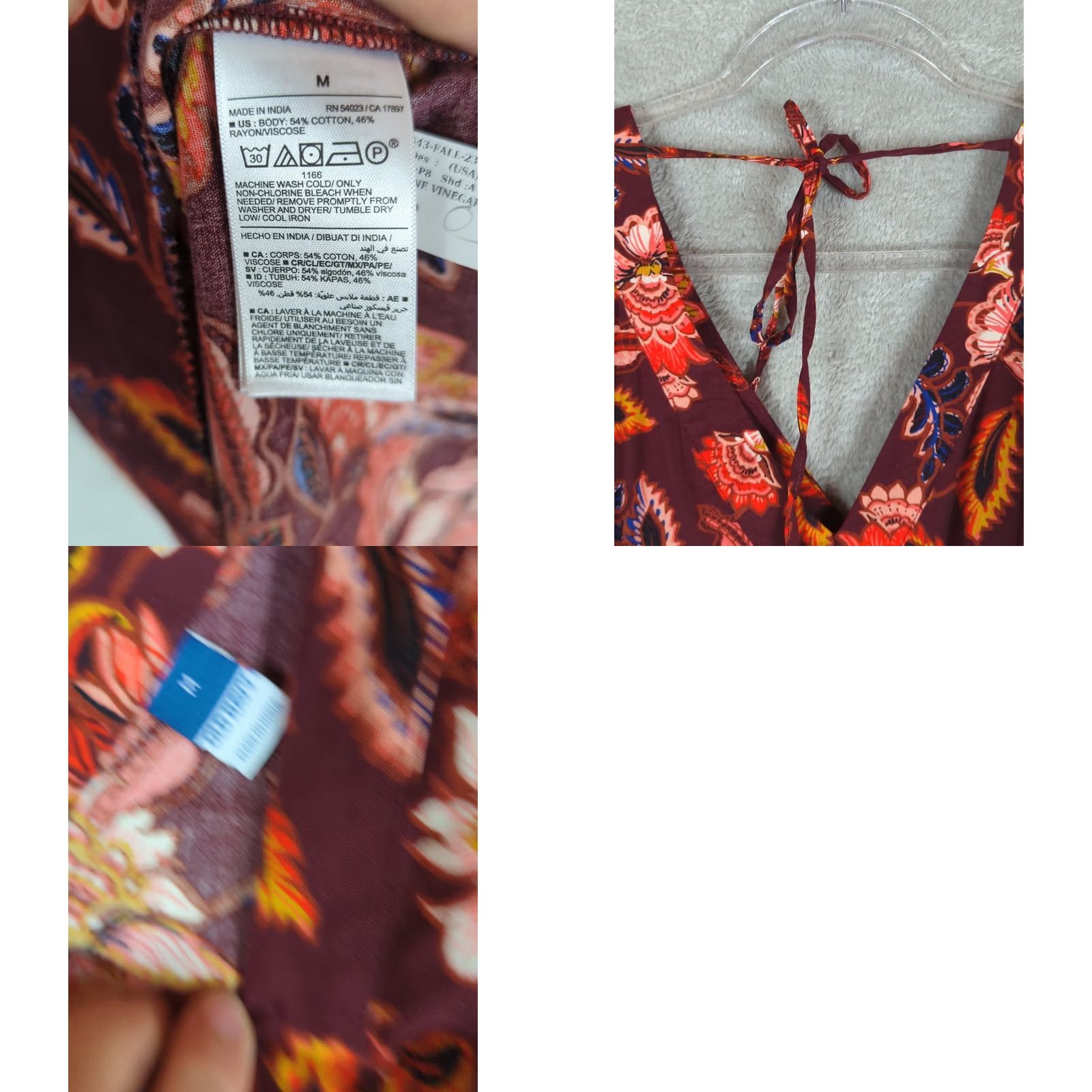 Old Navy Old Navy Dress Womens M Multicolor Floral Print Flutter Sleeve Tiered BOHO Size M / US 6-8 / IT 42-44 - 8 Thumbnail