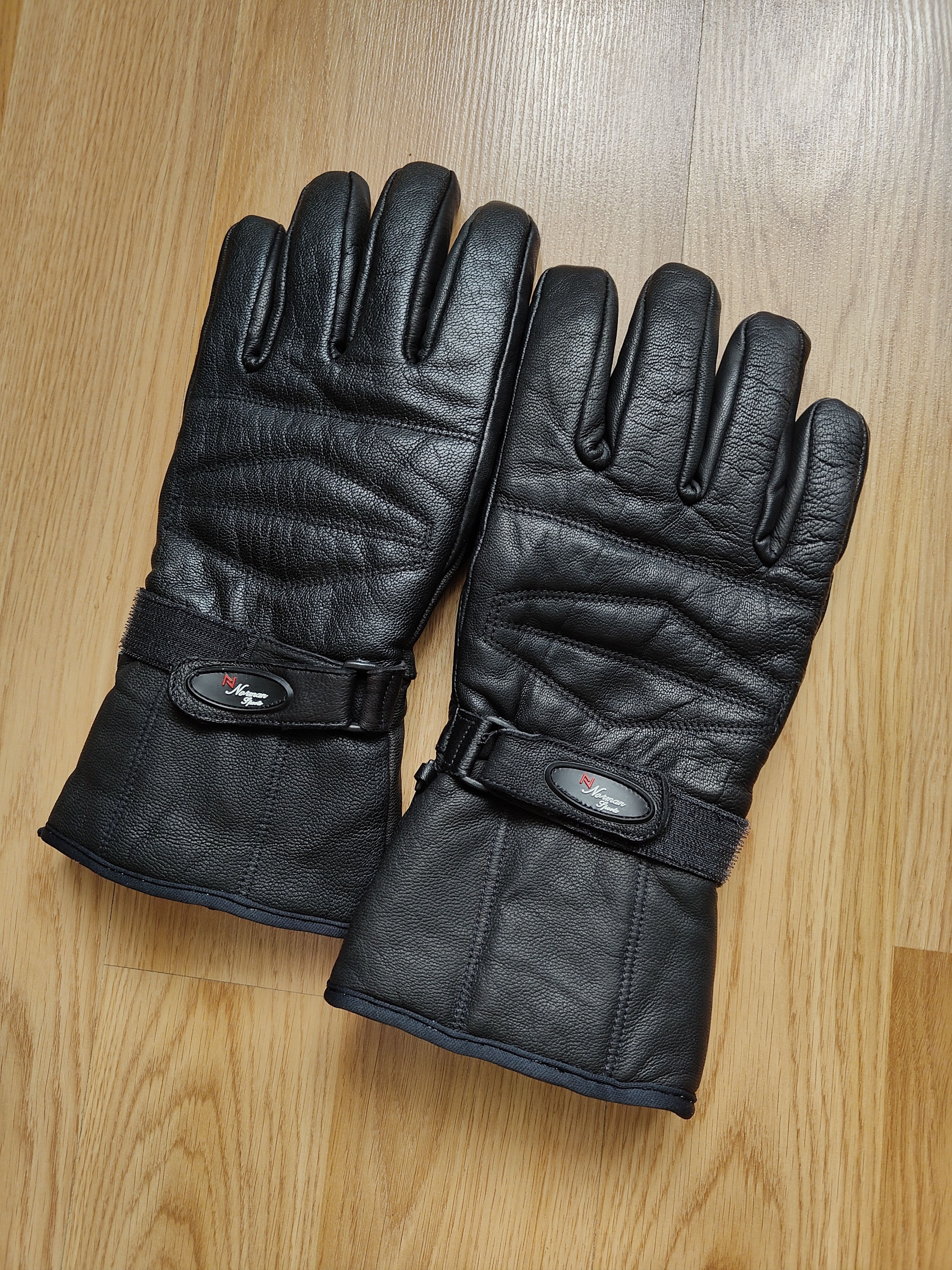 Genuine Leather Men's leather gloves winter gloves motorcycle gloves ski Size ONE SIZE - 5 Thumbnail