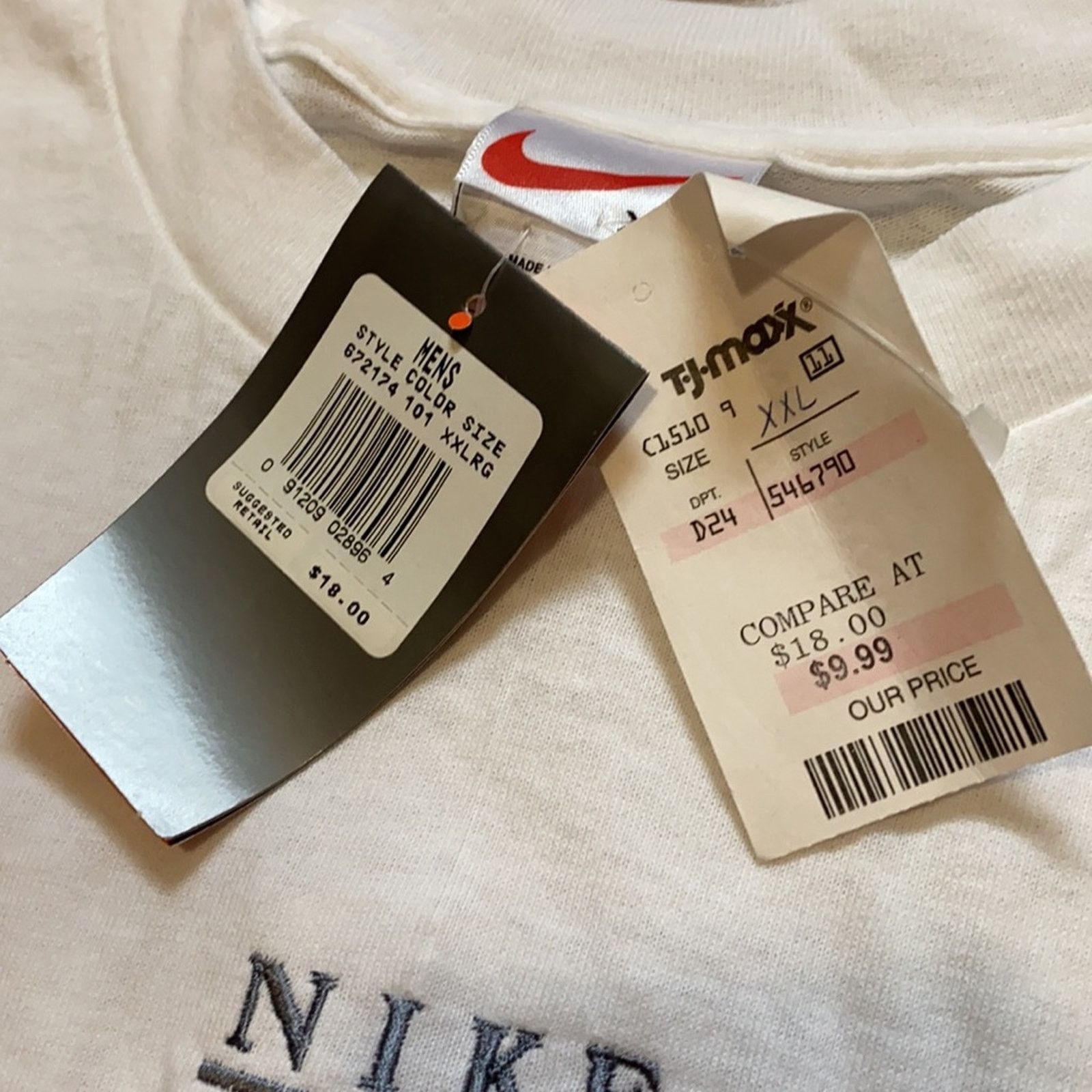 Nike 90s Nike Center Swoosh Spell Out Short Sleeve Size US XXL / EU 58 / 5 - 3 Thumbnail