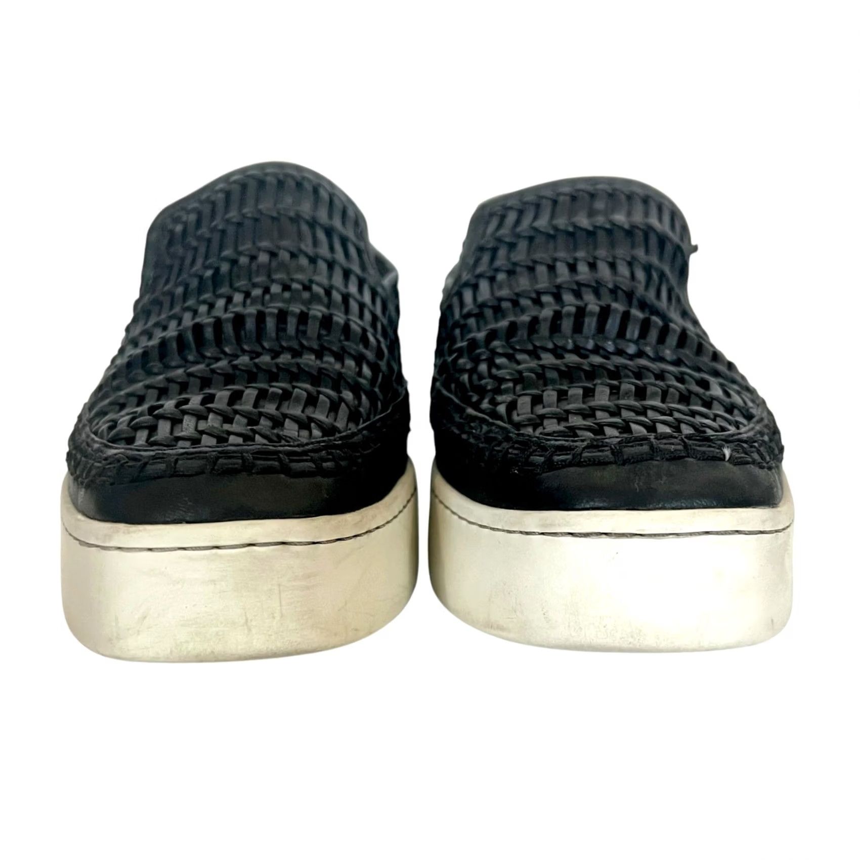 Vince VINCE Stafford Women's Woven Leather Platform Slip On Sneakers Black Size 7.5 Size US 8 / IT 38 - 6 Thumbnail