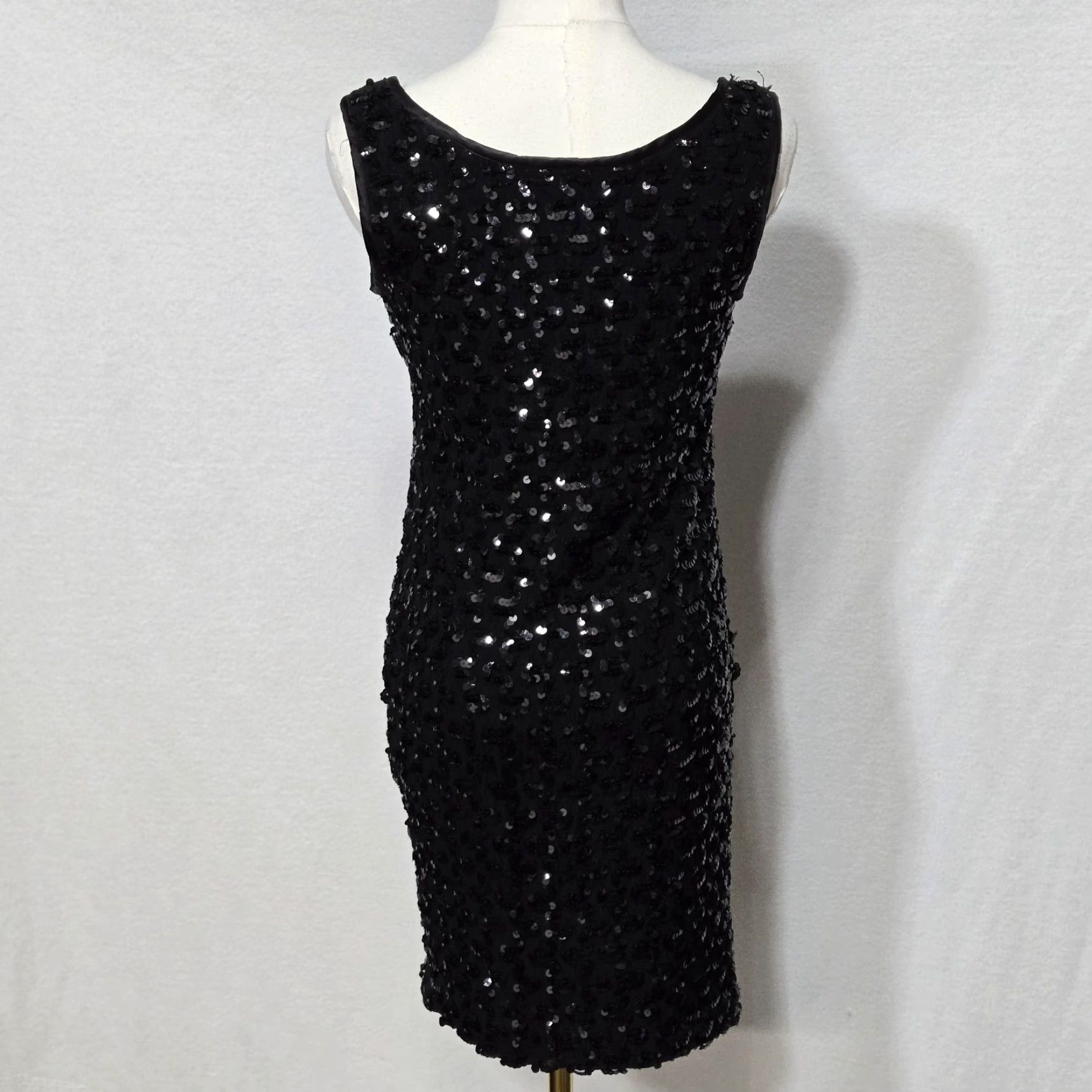 Vintage VINTAGE Positively Ellyn Dress Juniors 5 Black Sequin Party Sheath USA 80s Size S / US 4 / IT 40 - 4 Thumbnail