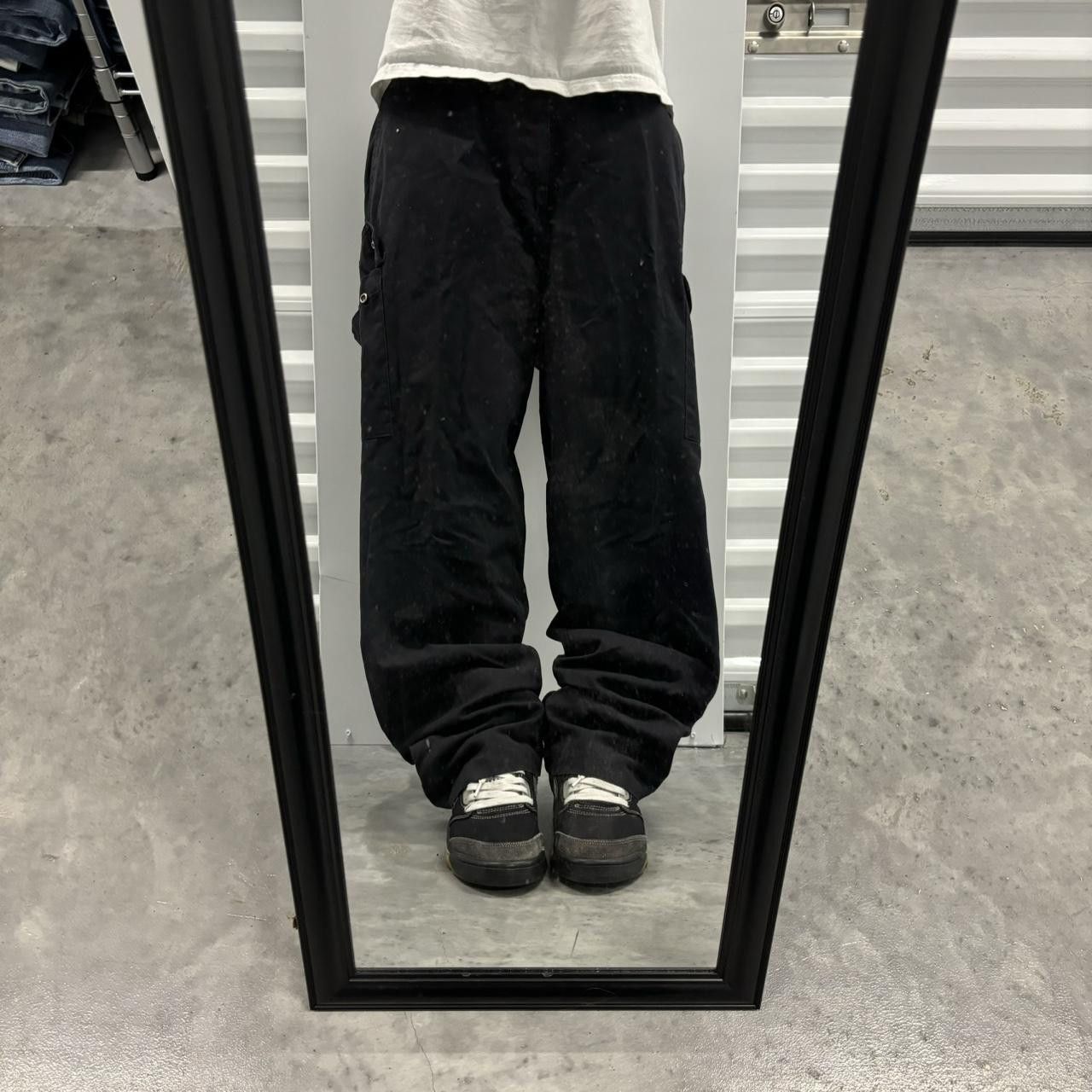 Japanese Brand × Vintage Crazy Vintage Y2K/2000s Baggy Black Skater Workwear Cargo Pants! Size US 36 / EU 52 - 1 Thumbnail