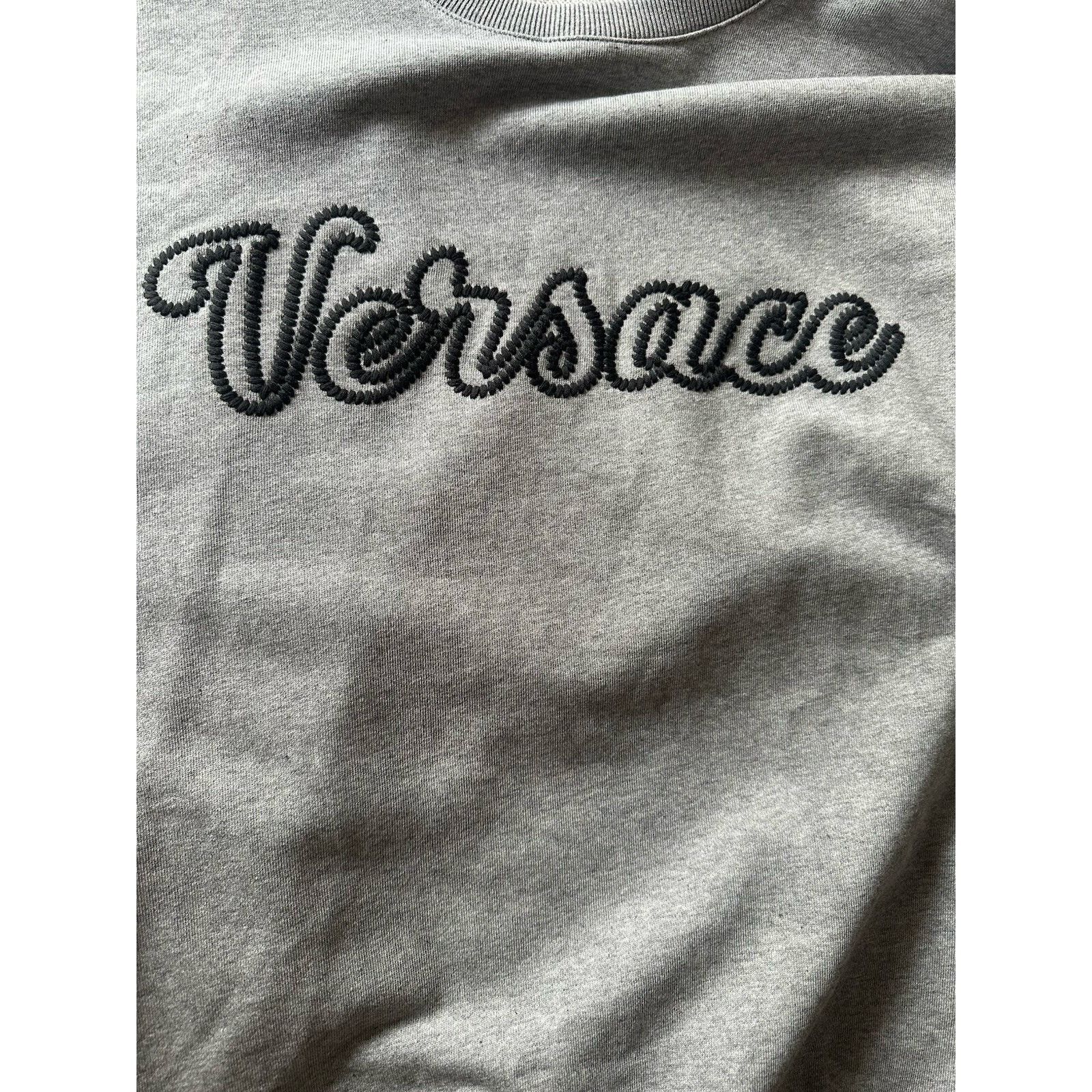 Versace Versace Embroidered Men's Sweatshirt Fleece Gray XS 1014426 Size US XS / EU 42 / 0 - 6 Thumbnail