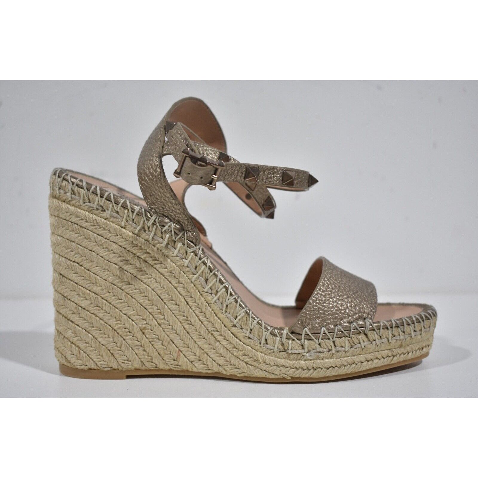 Valentino Rockstud Skin Ankle Strap Platform Wedge Sandal Heel 41 Size US 11 / IT 41 - 2 Thumbnail