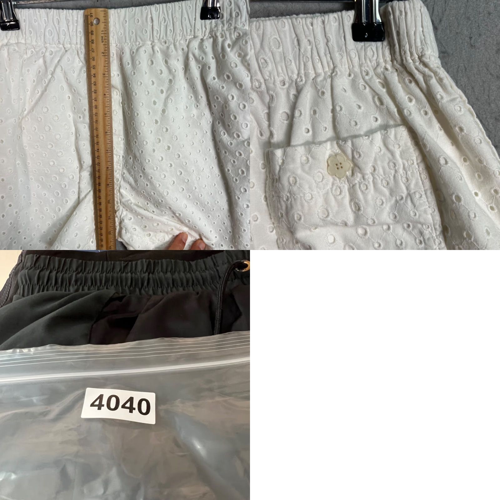 Kenzo Kenzo Paris Womens Shorts Size Medium White Eyelet Cotton Size 32" / US 10 / IT 46 - 8 Thumbnail