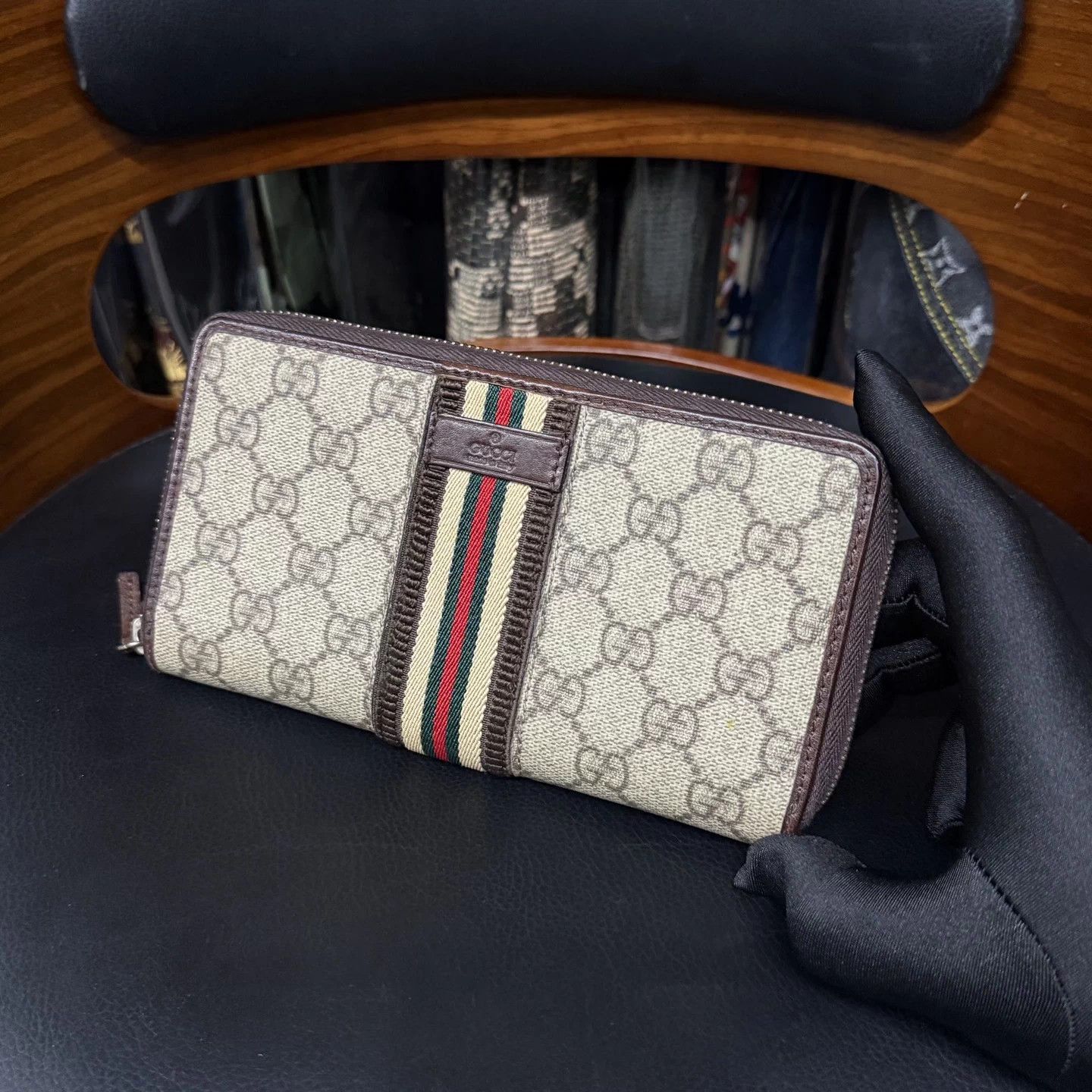 Gucci Gucci Web stripe all over print long wallet Size ONE SIZE - 3 Thumbnail