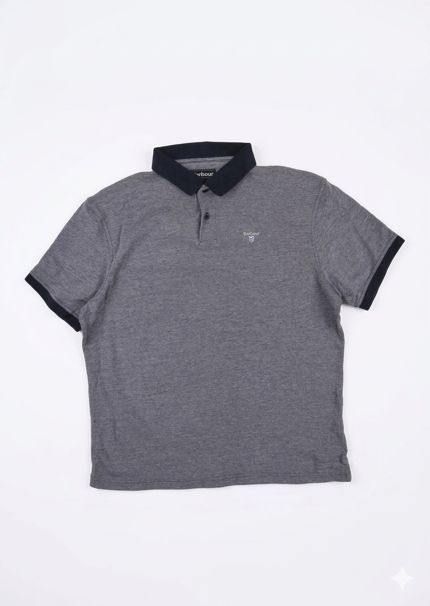 Barbour Barbour Grey Short Sleeve Polo Shirt Size L Size US L / EU 52-54 / 3 - 1 Thumbnail