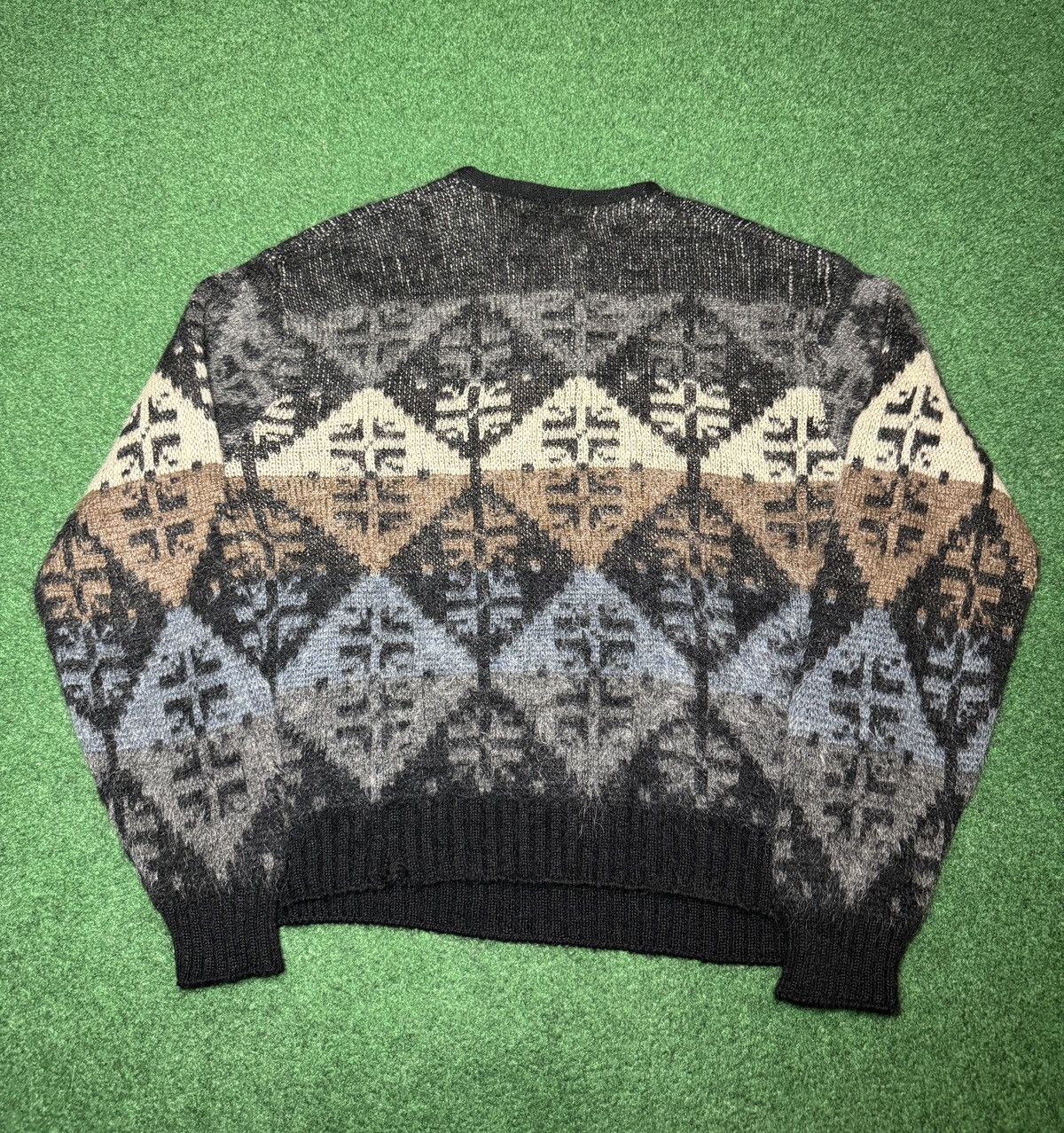 Puritan Puritan 60s Wool Mohair Fair Isle Earth Tone 1/4 Zip Sweater Size US S / EU 44-46 / 1 - 5 Thumbnail