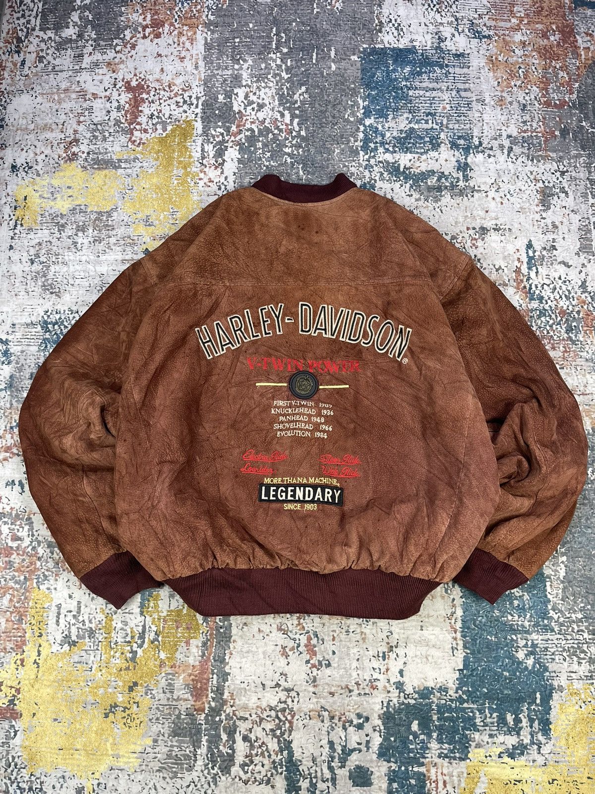 Harley Davidson Vtg Harley Davidson V-Twin Power Leather Bombers Size US XXL / EU 58 / 5 - 15 Thumbnail