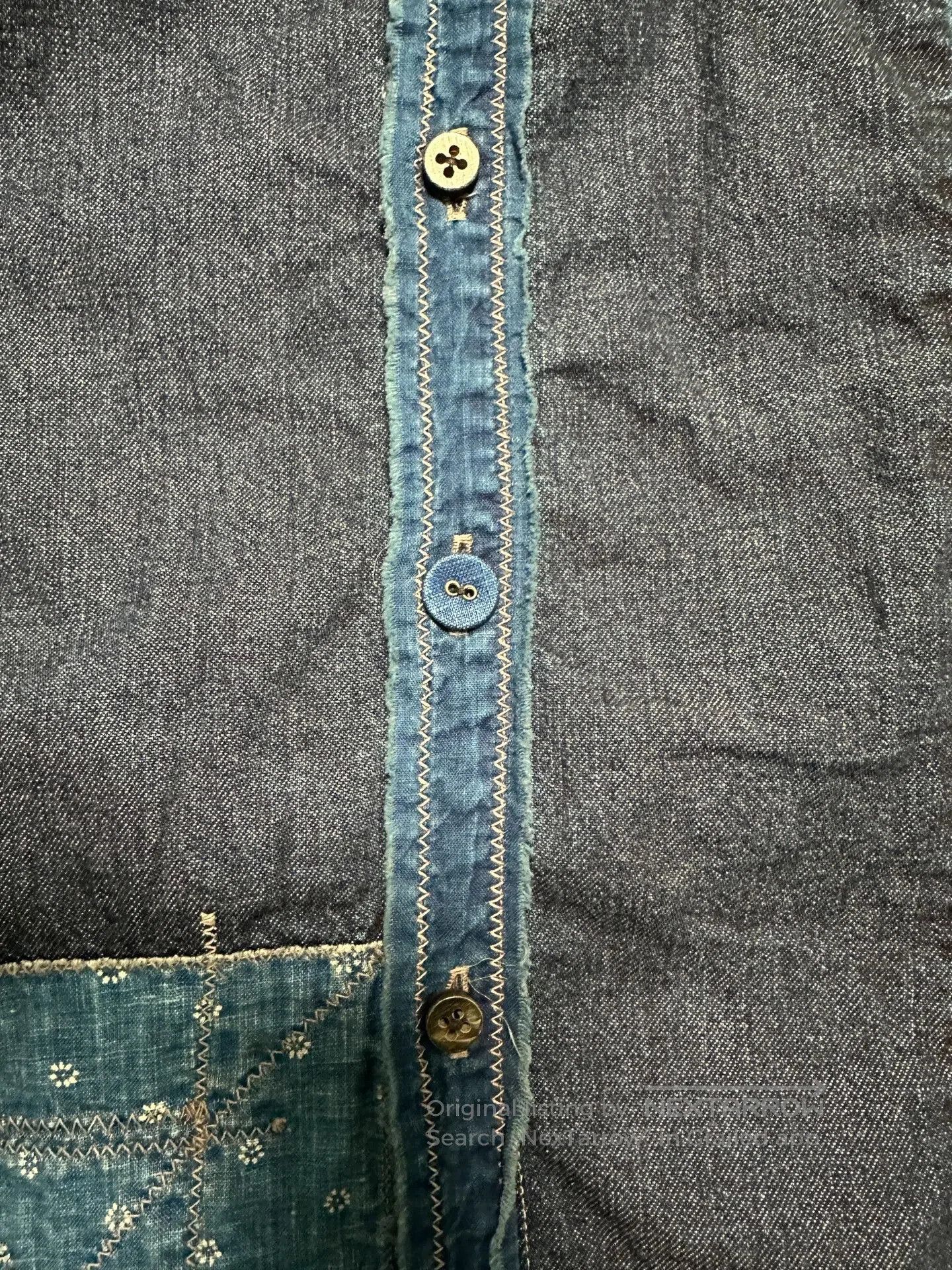 Kapital KAPITAL Blue Dye Patchwork Denim Shirt. Size US M / EU 48-50 / 2 - 4 Thumbnail