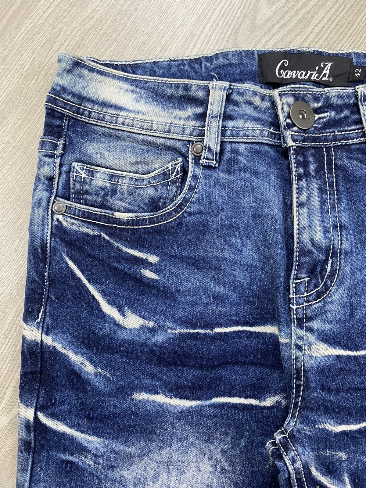If Six Was Nine × Le Grande Bleu (L.G.B.) × Tornado Mart 2000s Cavaria Fuga Clawmark Nice Faded Skinny Jeans Size US 26 / EU 42 - 7 Thumbnail