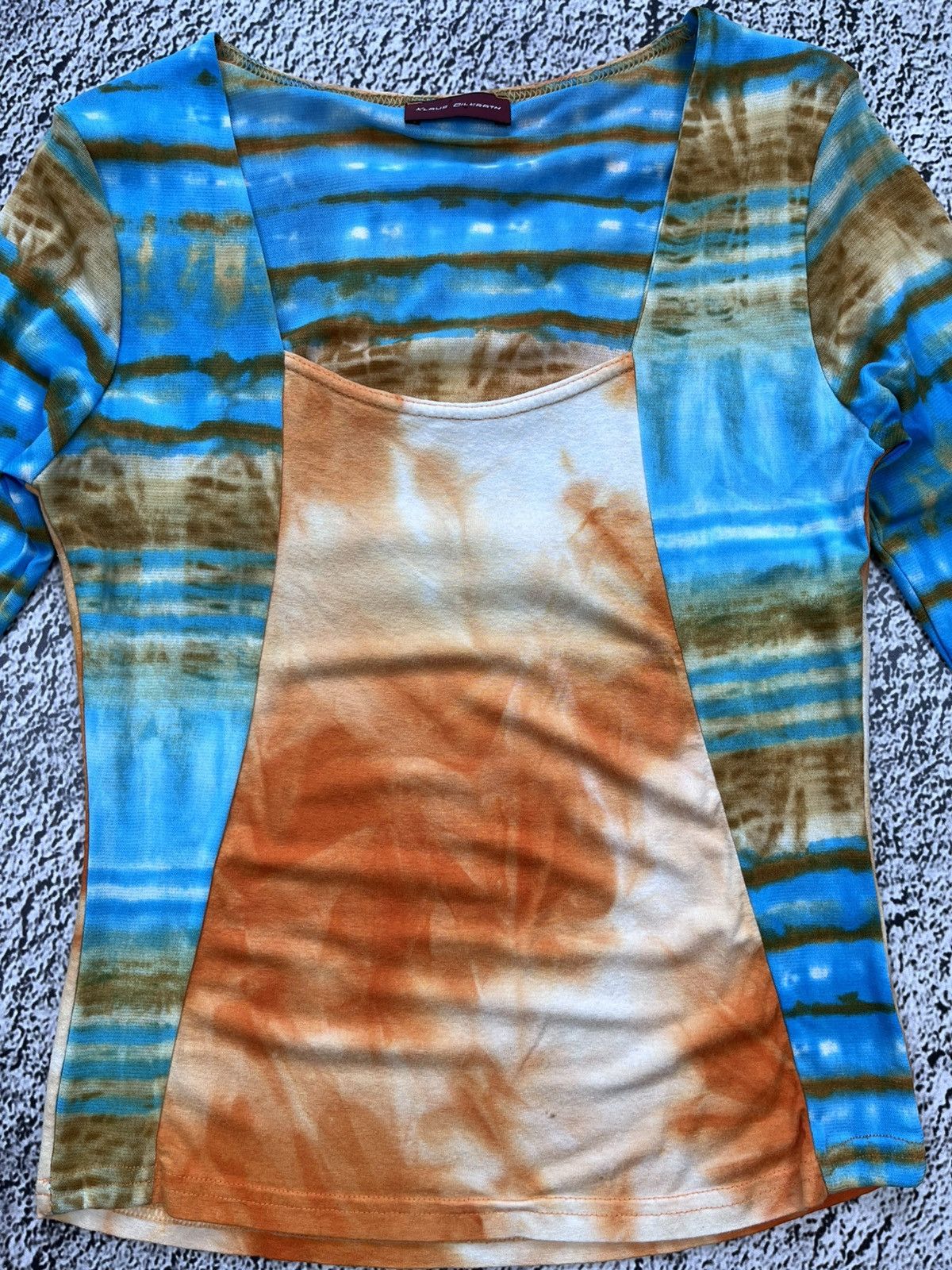 Japanese Brand Vintage 90s abstract mesh sleeve printed 3/4 top size M Size M / US 6-8 / IT 42-44 - 4 Thumbnail