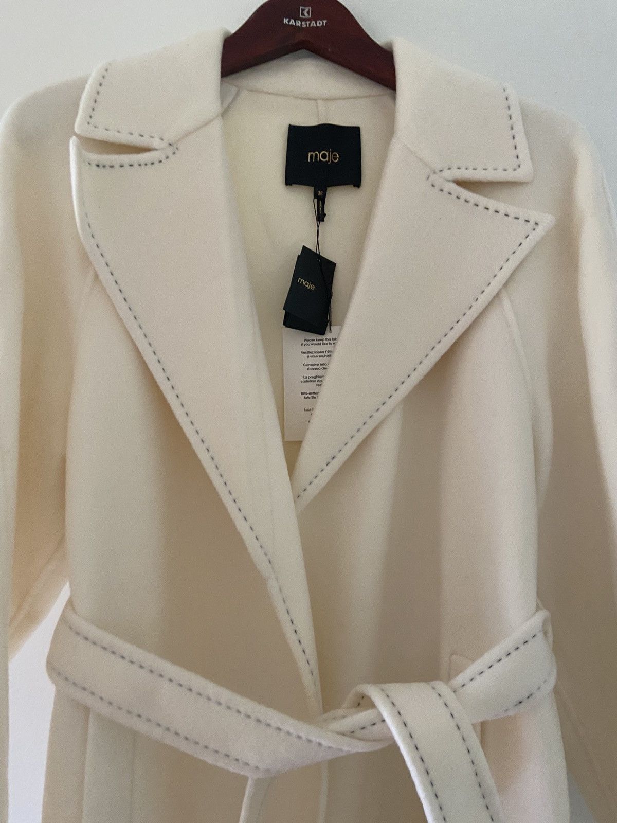 Maje Maje women’s off white coat. Size: 36. Size M / US 6-8 / IT 42-44 - 7 Thumbnail