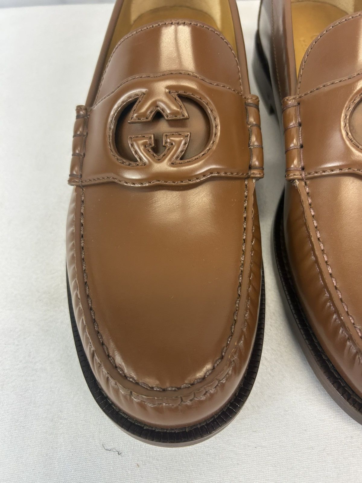 Gucci Gucci - Interlocking G leather loafers Size US 8.5 / EU 41-42 - 5 Thumbnail
