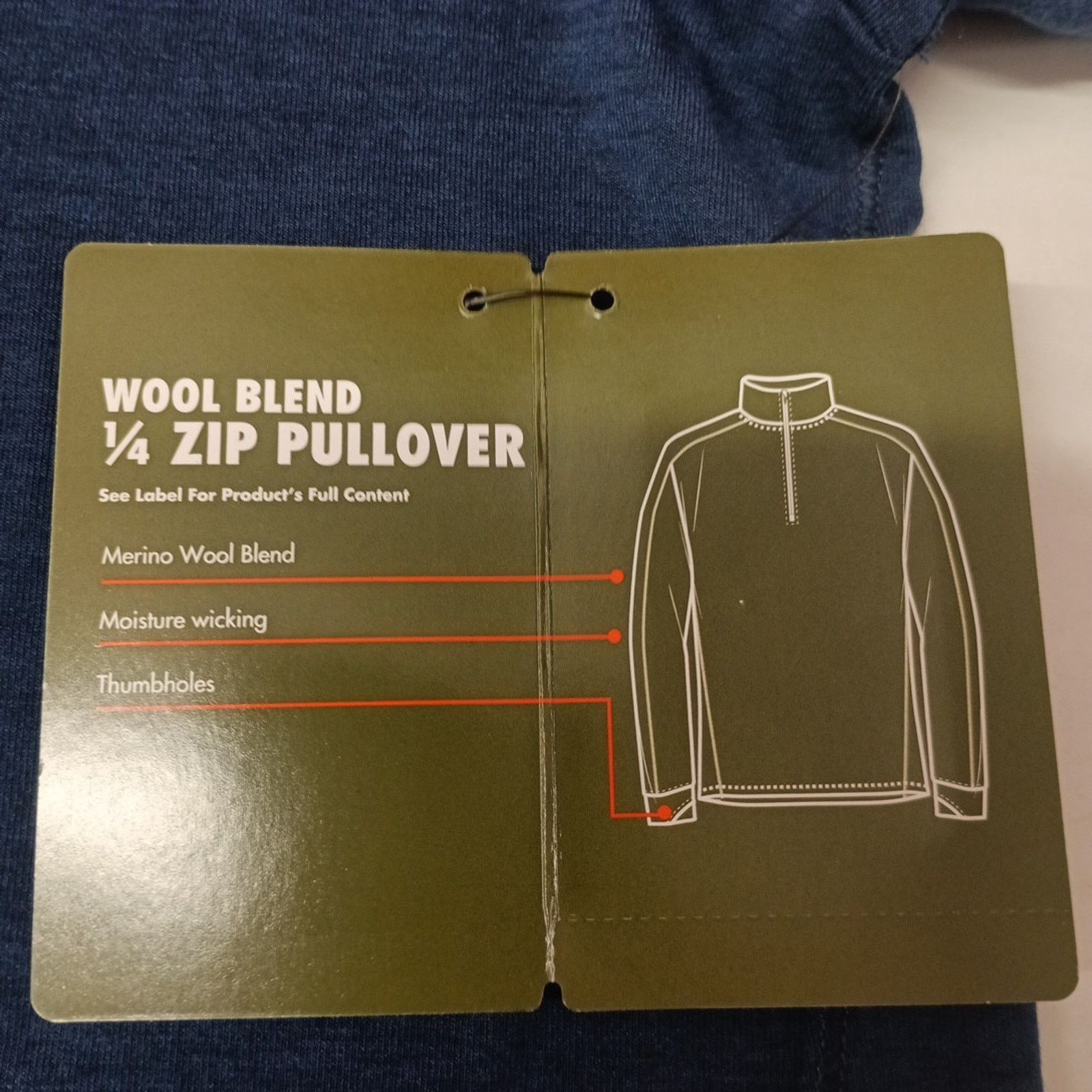 Other Ozark Trail Men's 1/4 Zip Pullover Size 2XL Blue Wool Blend Size US XXL / EU 58 / 5 - 4 Thumbnail