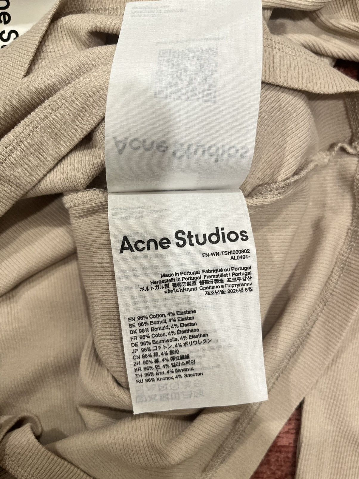 Acne Studios Acne Studios beige Long sleeve T-shirt Size XS / US 0-2 / IT 36-38 - 4 Thumbnail
