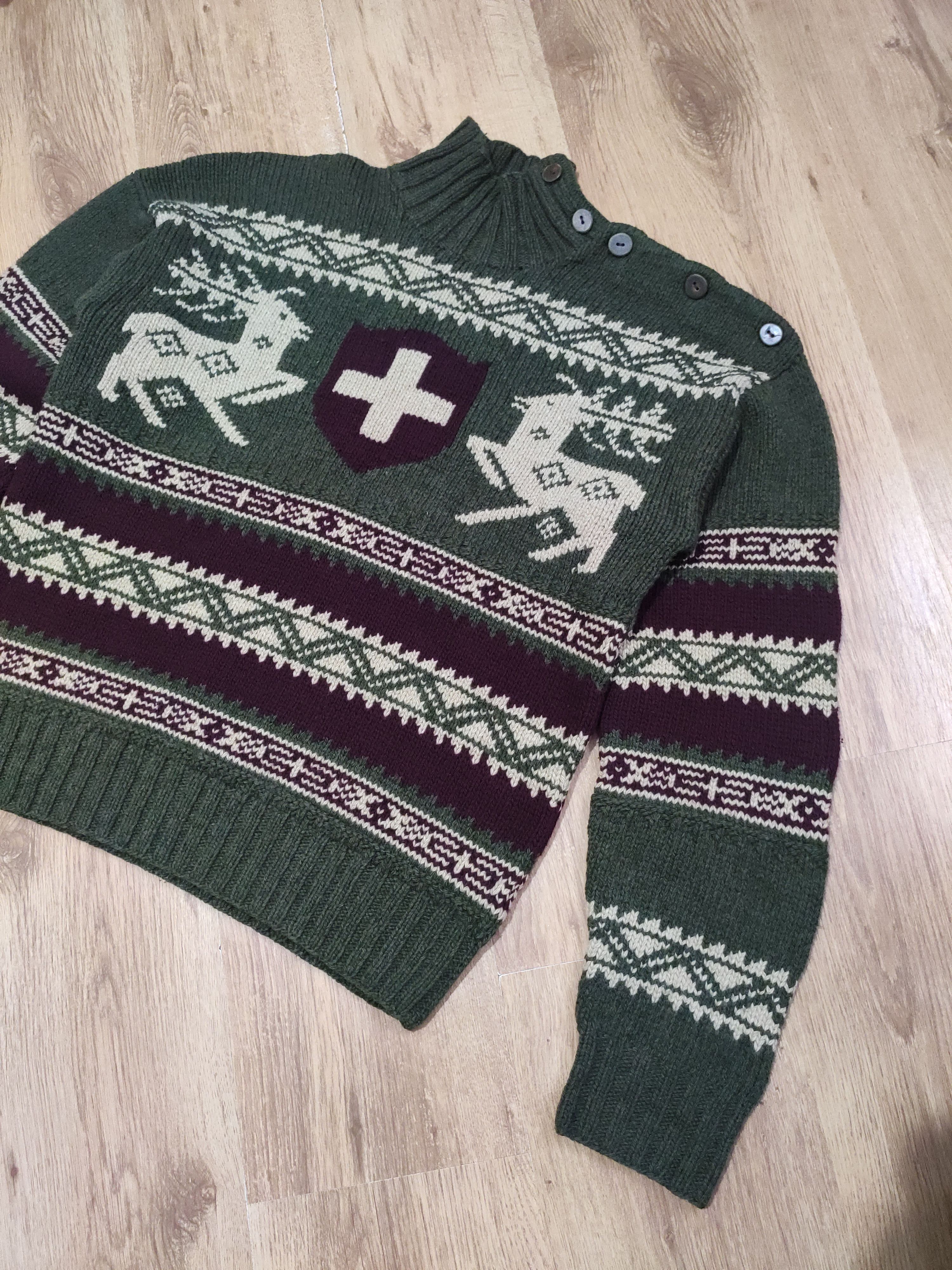 Polo Ralph Lauren × Vintage Men's vintage Polo Ralph Lauren wool hand knit sweater M Size US M / EU 48-50 / 2 - 2 Thumbnail