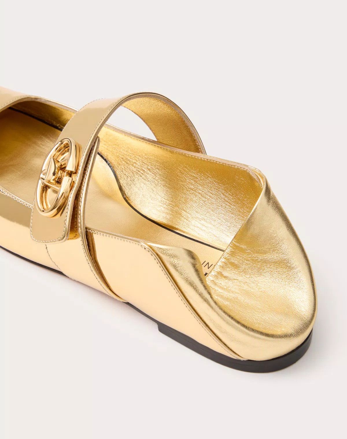Valentino o1s1wg110625 Vlogo Locker Mary Jane Ballerina in Gold Ton Size US 9 / IT 39 - 5 Thumbnail