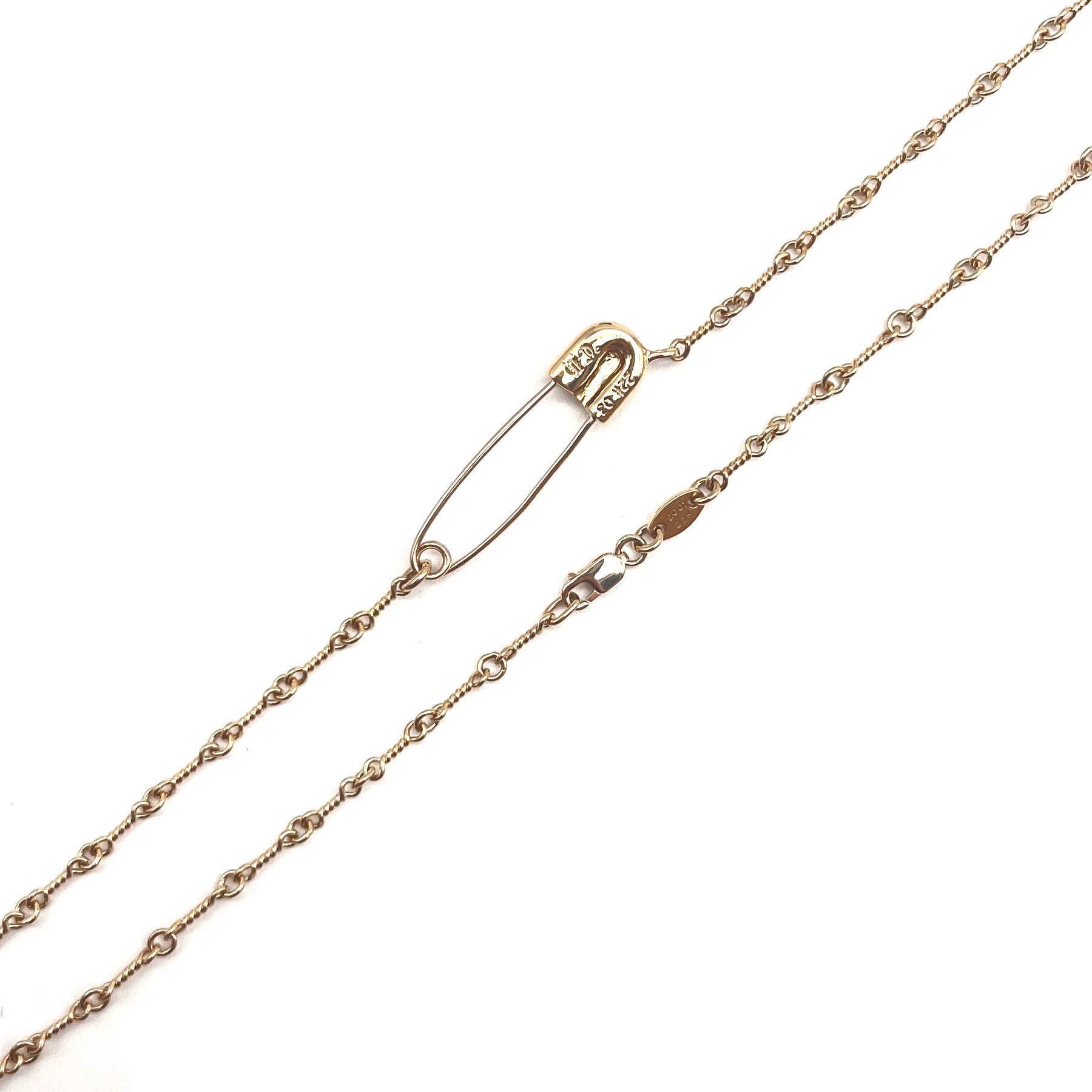 Chrome Hearts Chrome Hearts 22K Gold Emerald Safety Pin Necklace Size ONE SIZE - 3 Thumbnail