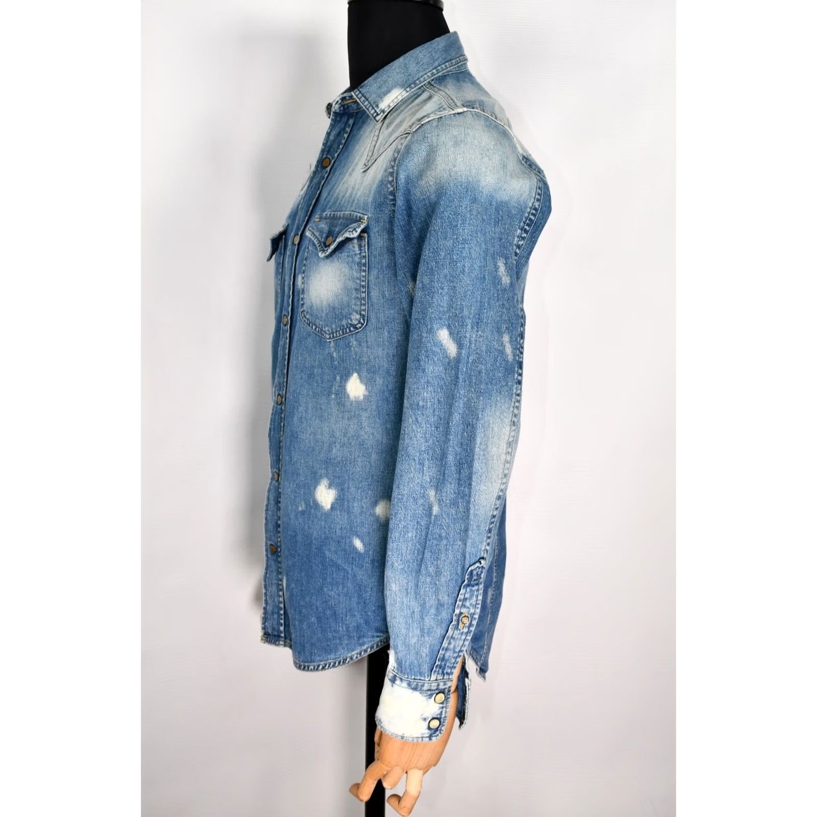 Diesel Diesel Shirt Western Denim Snap Men's M Blue 100% Cotton Regular Size M Mens Vintage No Size US M / EU 48-50 / 2 - 5 Thumbnail