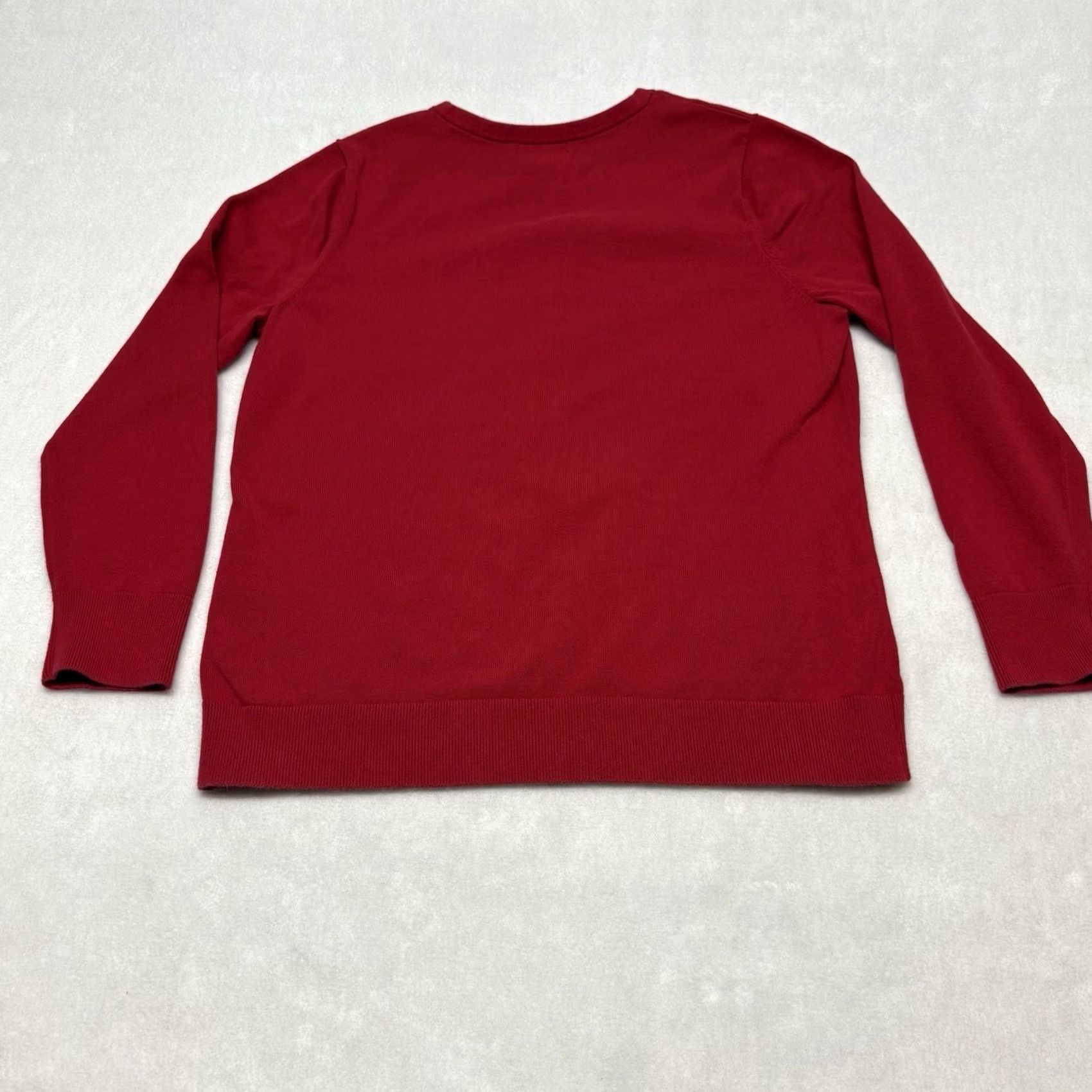 Lands' End Lands' End Red Christmas Sweater Women’s Size L with Dogs Wreath Christmas Party Crew Neck Knit Pullover 100% Cotton Regular Fit Size L / US 10 / IT 46 - 3 Thumbnail