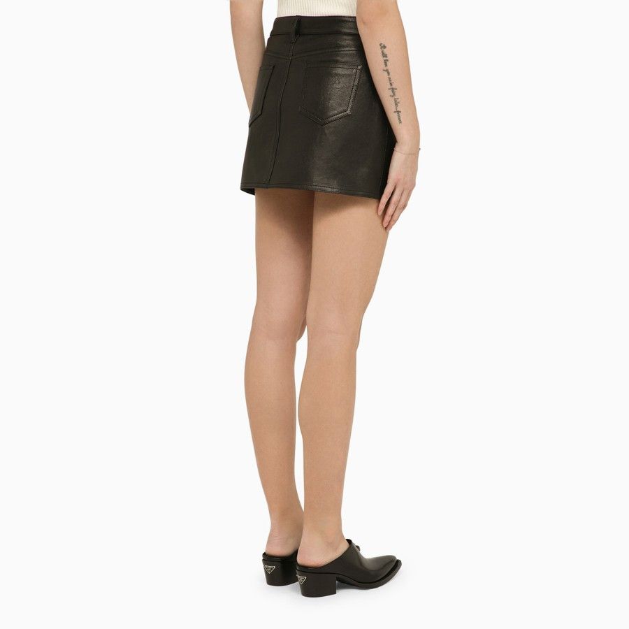 Etro o1d2blof0824 Leather Mini Skirt in Black Size 27" / US 4 / IT 40 - 4 Thumbnail