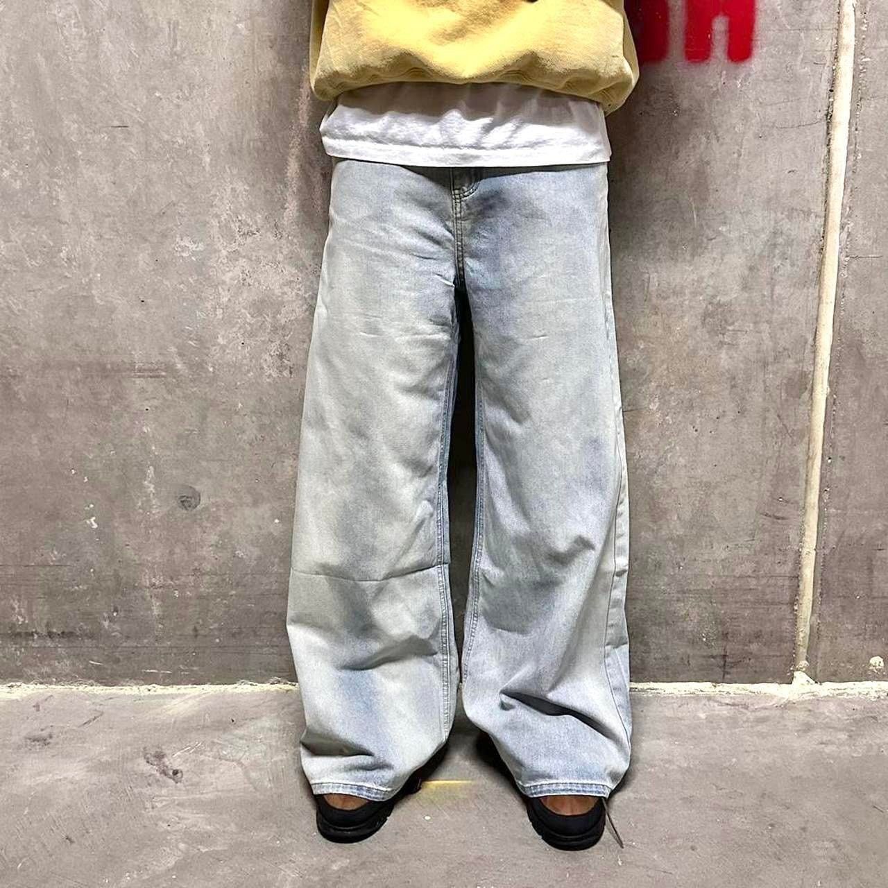 Other BLEACH WASH WIDE LEG BAGGY DENIM WAIST 34 MODELED Size US 34 / EU 50 - 1 Thumbnail