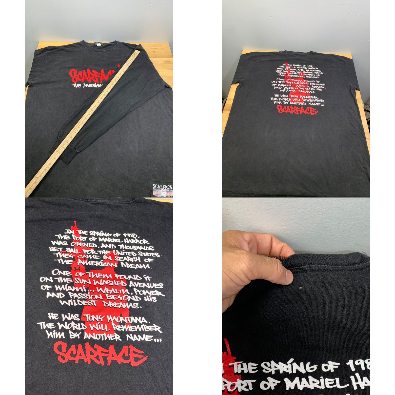 Vintage VINTAGE Scarface Shirt Long Sleeve Mens 3XL Black Dream Movie 90s Classic T-Shirt Crew Neck Graphic Print Size US XXL / EU 58 / 5 - 8 Thumbnail