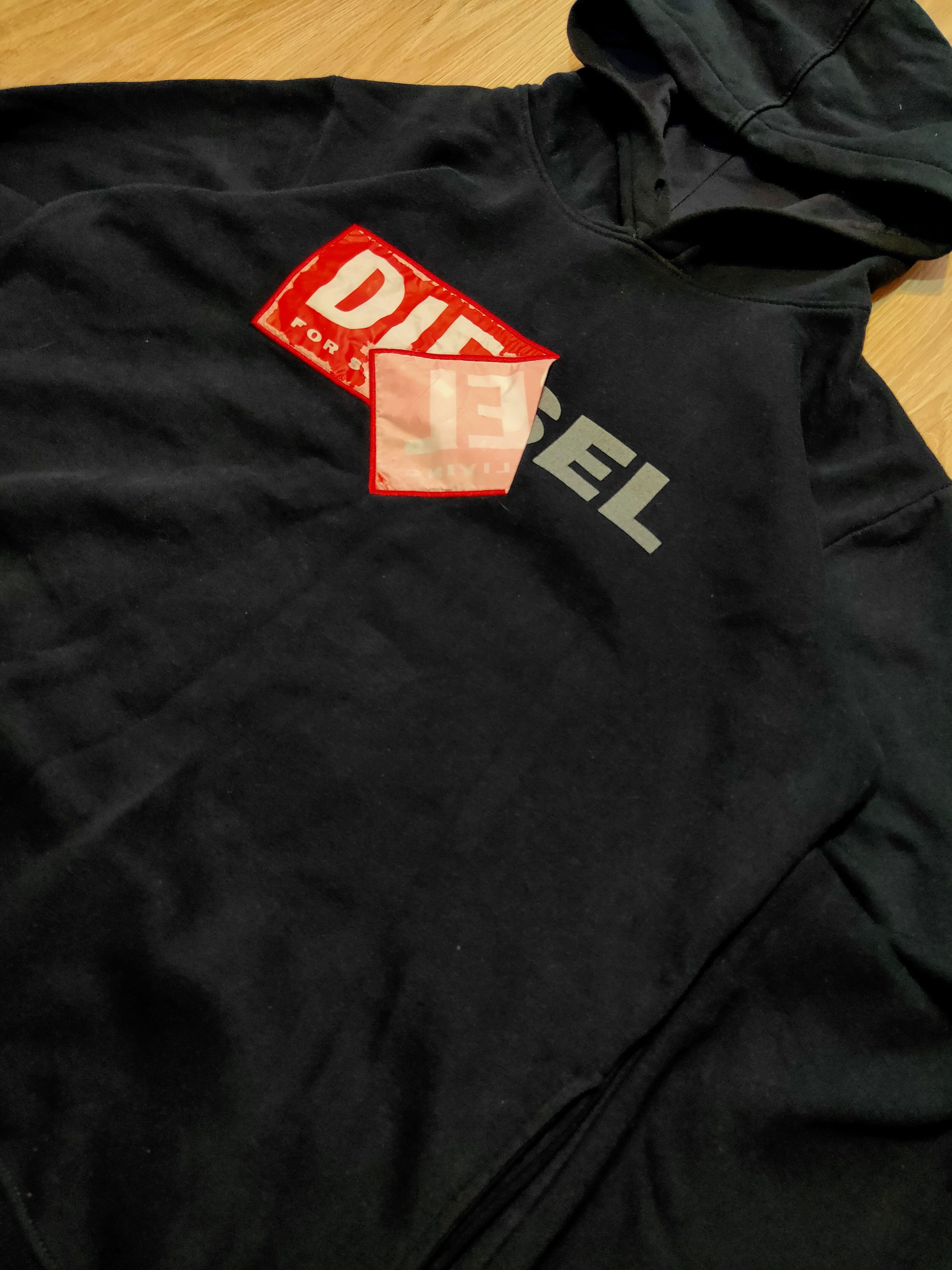 Diesel × Diesel Black Gold × Vintage VINTAGE CRAZY Y2K DIESEL BIG BOXLOGO HOODIE Size US L / EU 52-54 / 3 - 3 Thumbnail