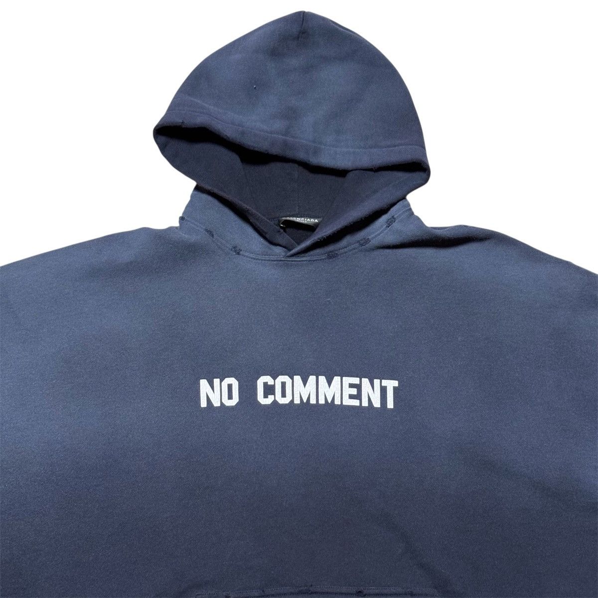 Balenciaga SPRING 22 BALENCIAGA BY DEMNA NO COMMENT DISTRESSED HOODIE 2 Size US M / EU 48-50 / 2 - 8 Thumbnail