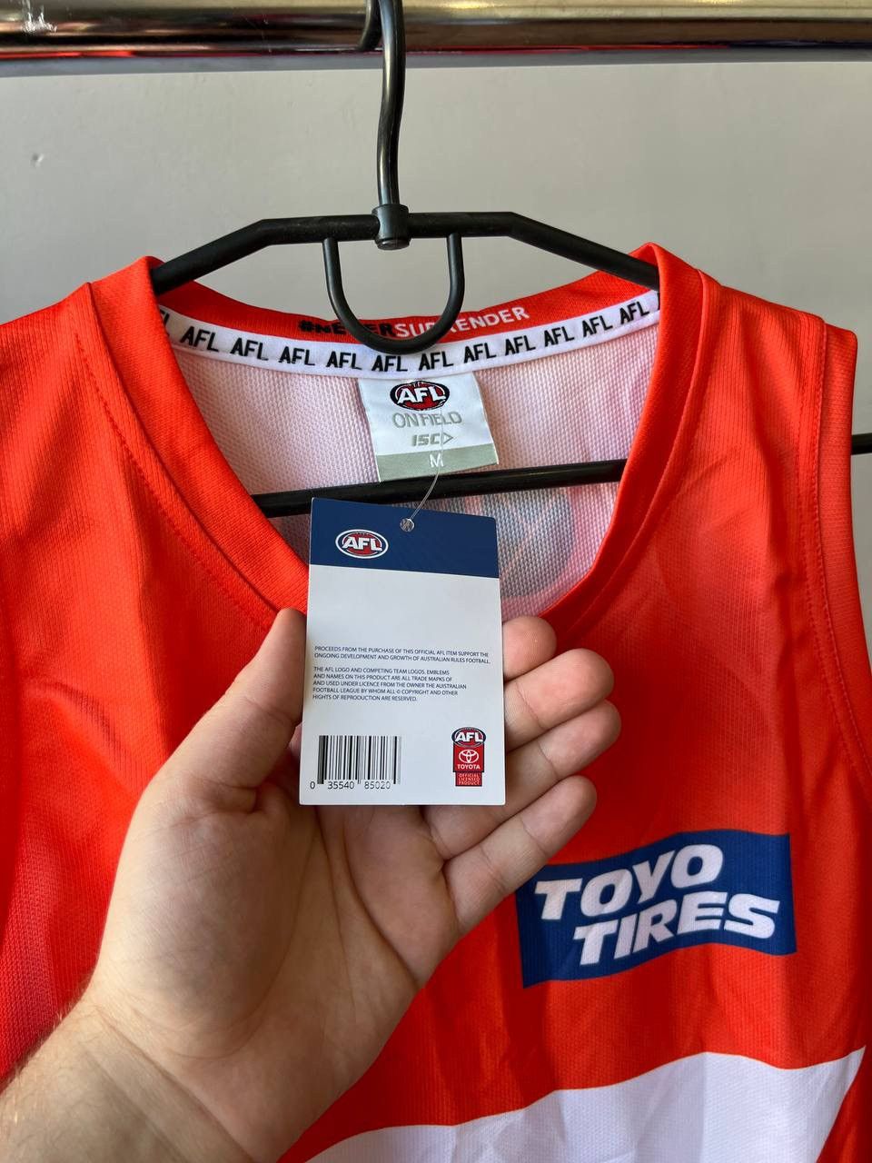 New Balance NEW! 2025 GWS GIANTS AWAY RUGBY TANK TOP JERSEY ISC SIZE M Size US M / EU 48-50 / 2 - 8 Thumbnail