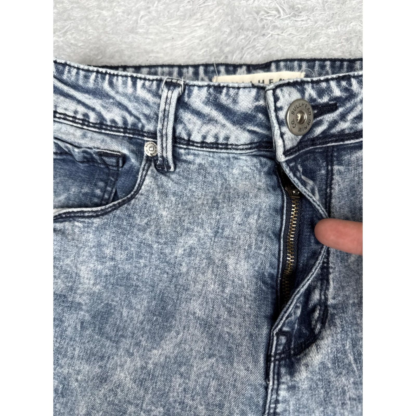 Vintage Bullhead Juniors Jegging Jeans Gray Acid Wash Mid Rise 25in Waist 7 inseam 29in Slim 5-Pocket Denim Womens Size 28" / US 6 / IT 42 - 5 Thumbnail