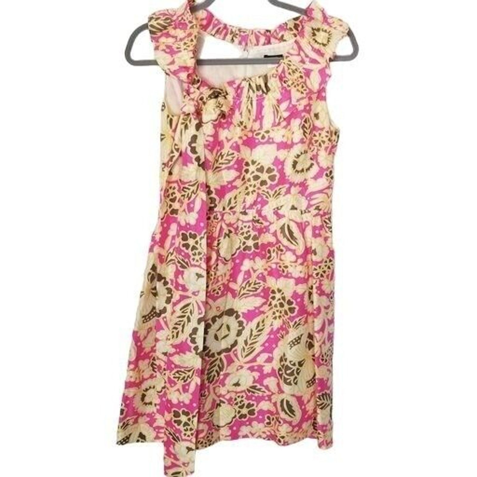 J.Crew J. Crew Womens Floral Silk Mini Dress 4 Ruffle Easter Prep Size S / US 4 / IT 40 - 1 Thumbnail