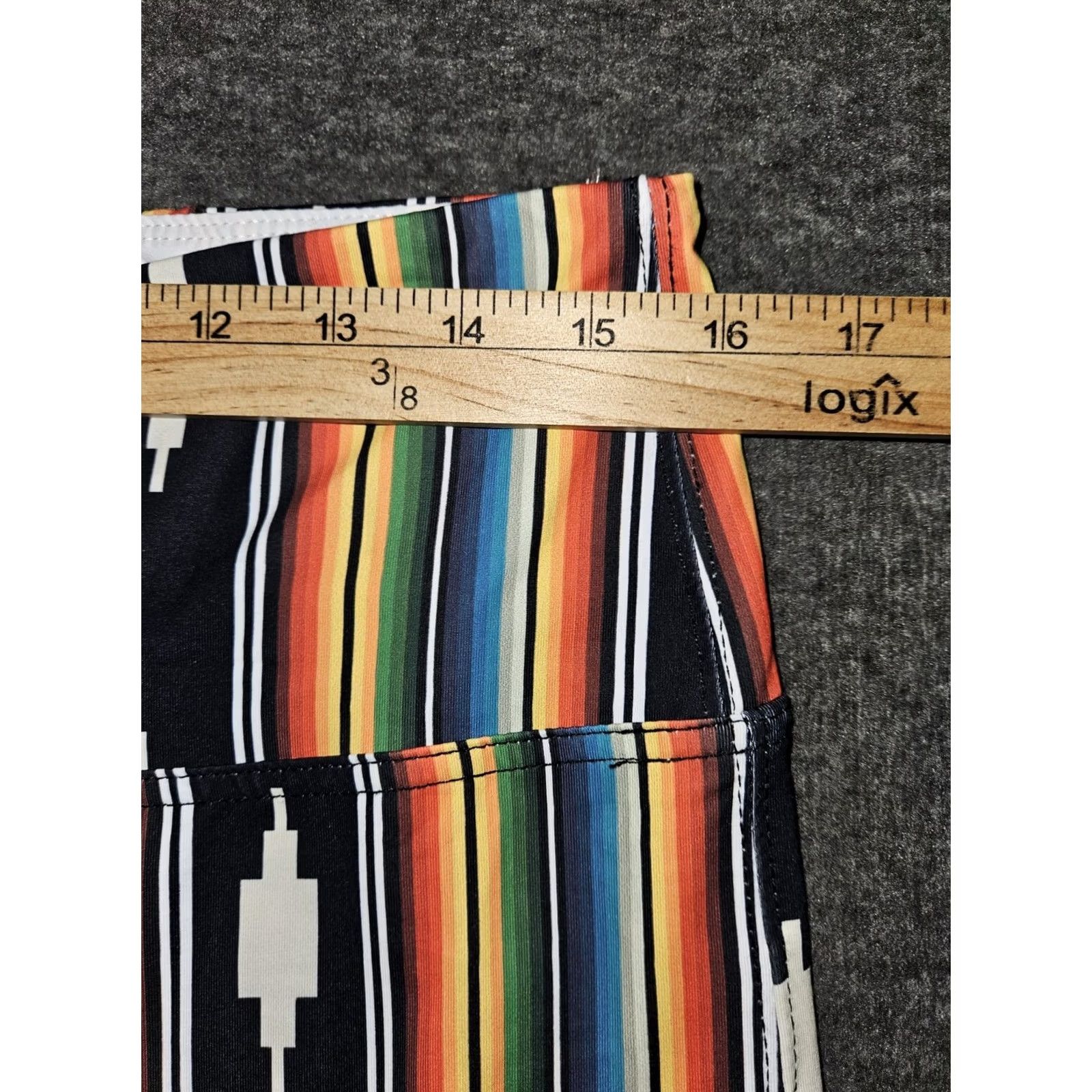 Vintage Lucky & Blessed Leggings NWT Women L Aztec Lace Ankle Striped High Rise Size 36" / US 14 / IT 50 - 3 Thumbnail