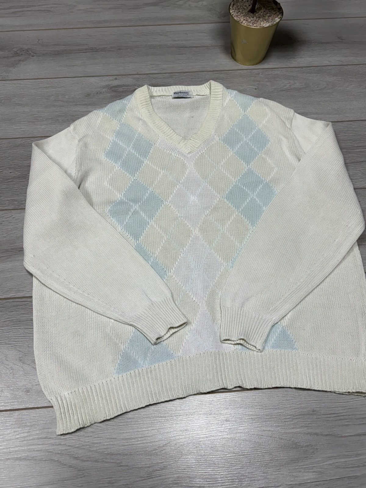 Burberry Burberry vintage knitted patterns sweater England vintage Size US XL / EU 56 / 4 - 4 Thumbnail